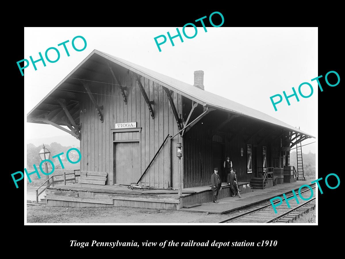 Tioga Pennsylvania The Railroad Depot c1910 Old Large Historic Photo