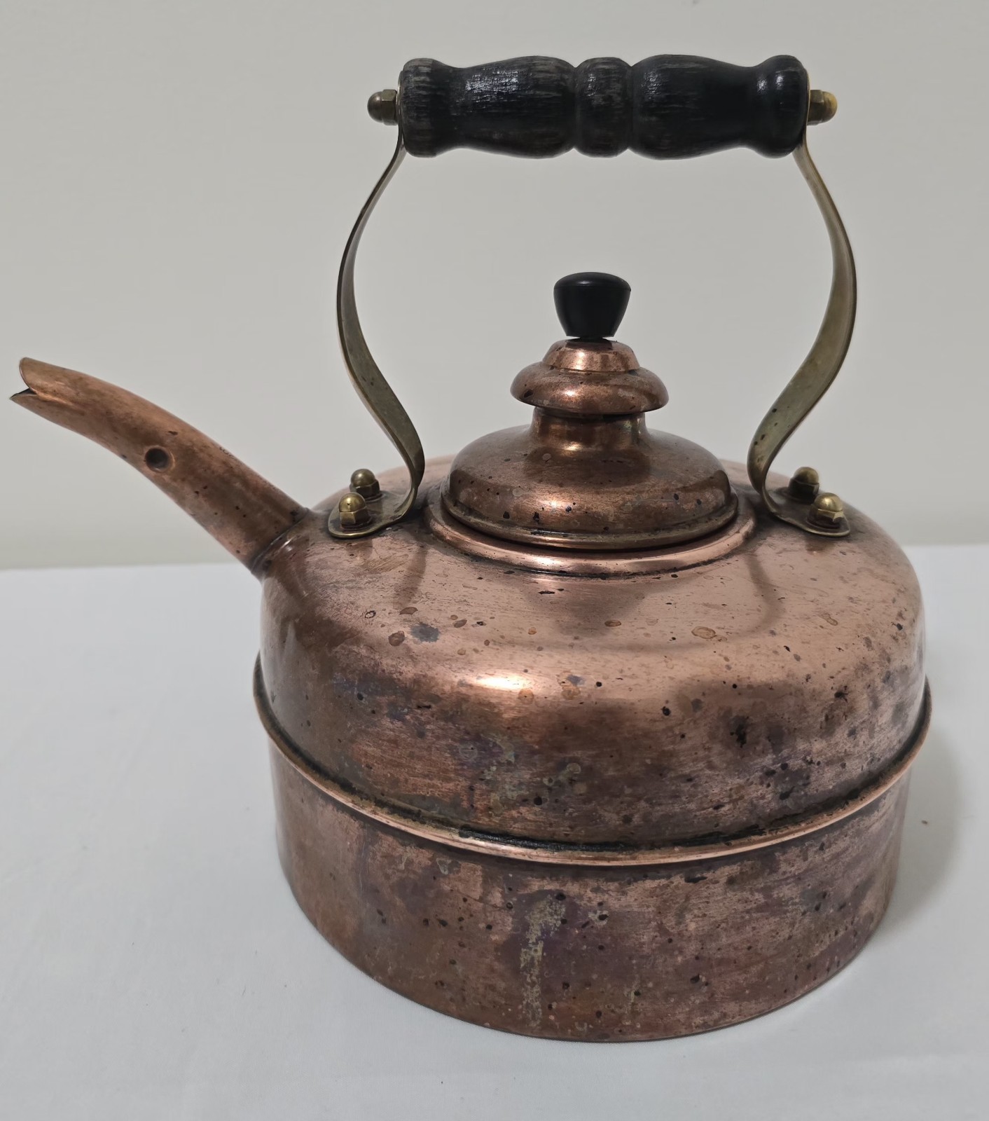 VTG 1930s Simplex Patent Whistling Solid Copper Tea Kettle, England Reg# 786743 