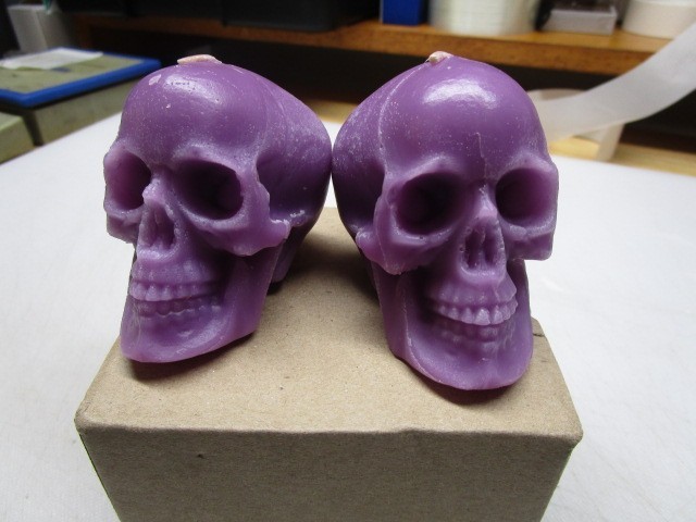 2 PCS. Purple skull candles help in clairvoyance divination witch skeleton goth