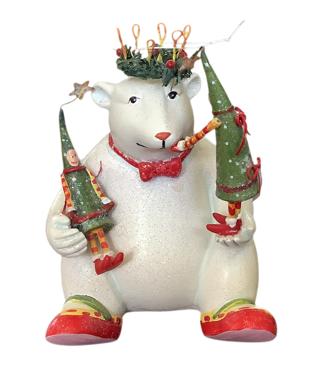 Mackenzie Childs Patience Brewster Dept 56 Polar Bear Christmas Ornament Figurin