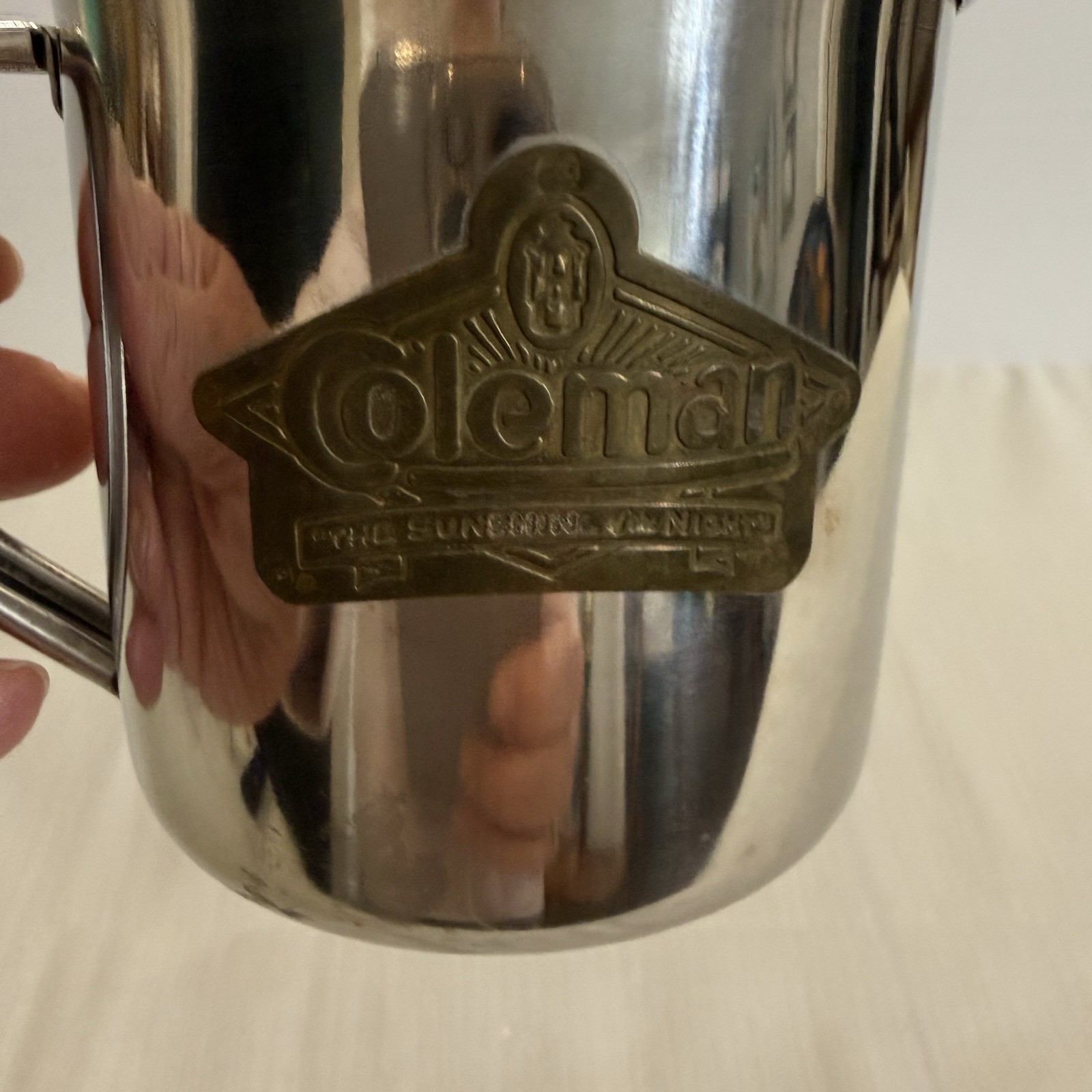 Coleman “The Sunshine Of The Night” Vintage 3” Tall Stainless Steel Cup *Rare*