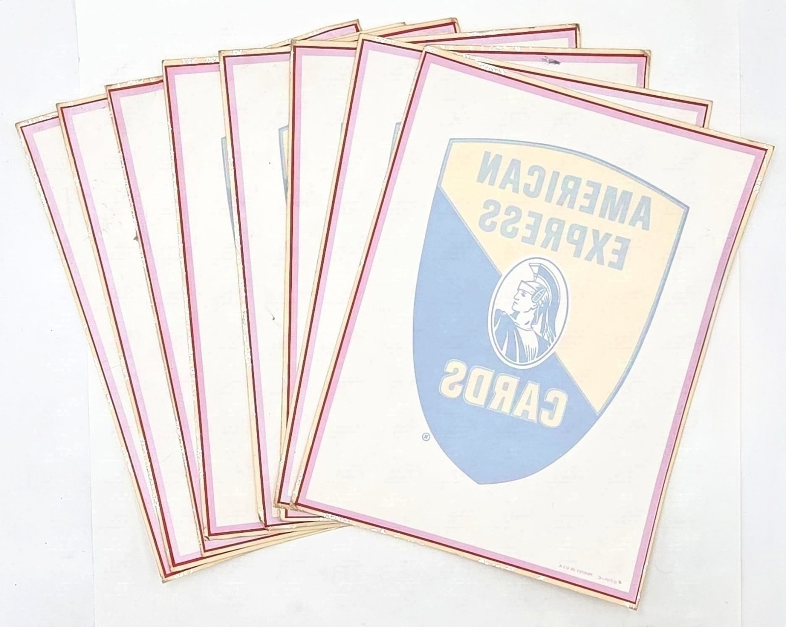 NOS Vintage 1967 American Express Sign Decal Lot 8pc X-Large AmEx Window Shield