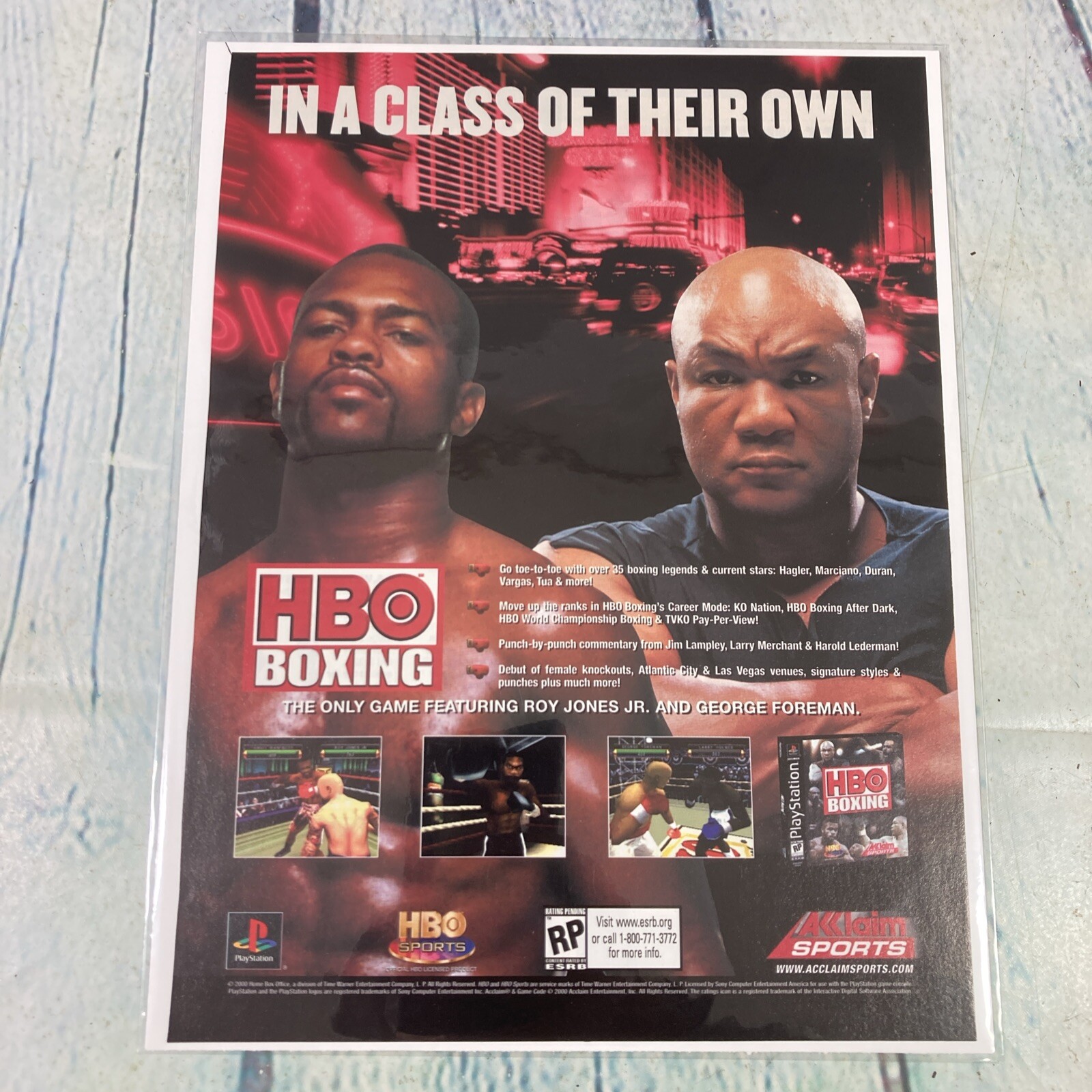 2000 HBO Boxing Video Game Vintage Print Ad/Poster Pinup Promo Art Magazine Page