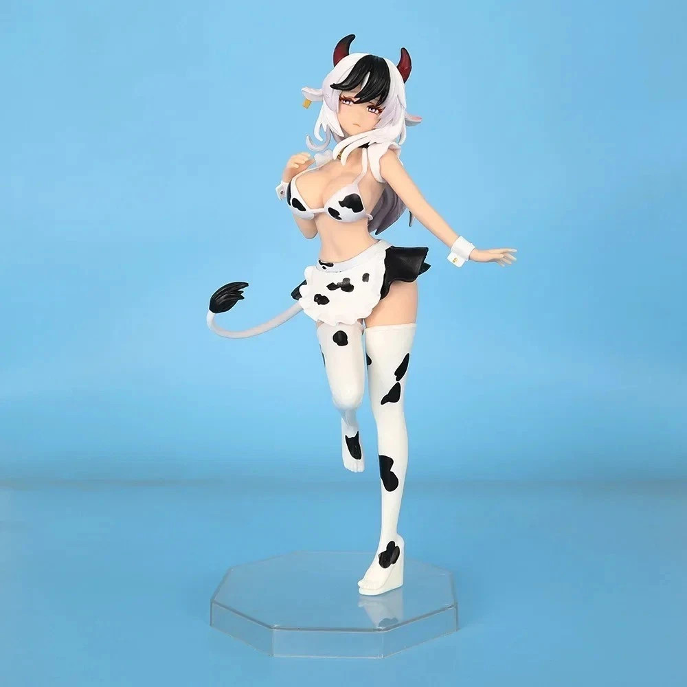 25cm Black Cow Maid Anime Girl Figure Collectible Statue Desktop Model New Gift