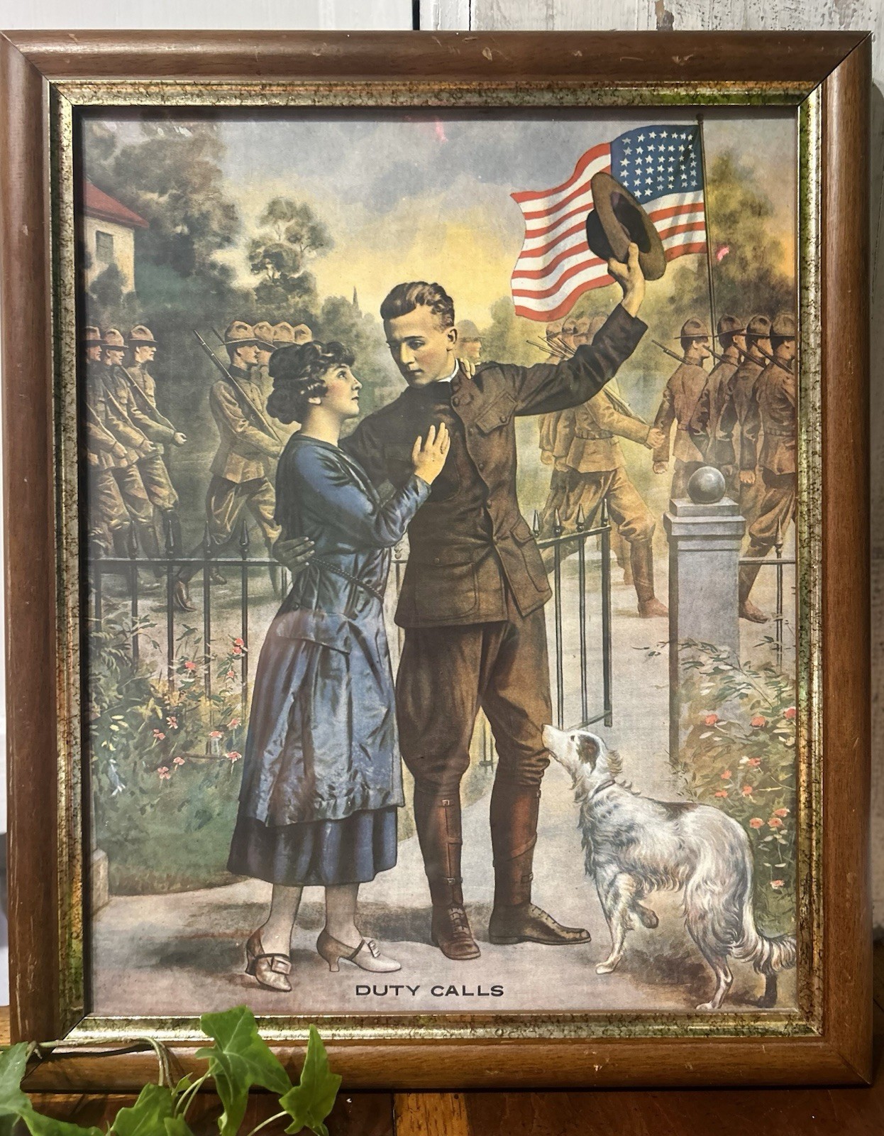 *EXCEPTIONAL CONDITION EG RENESCH’S “DUTY CALLS” Gorgeous WW1 FRAMED Print 23”