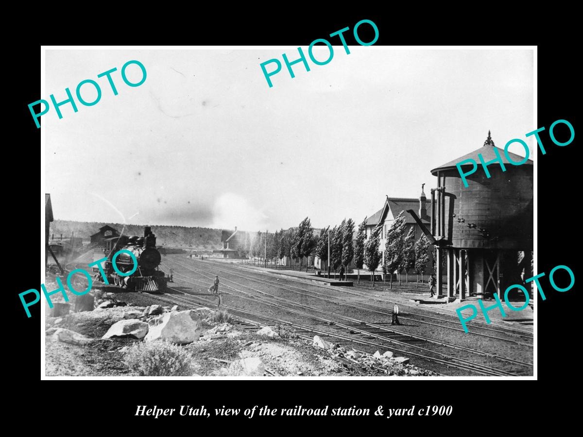 Helper Utah The Railroad Station & Yards c1900 Old Large Historic Photo