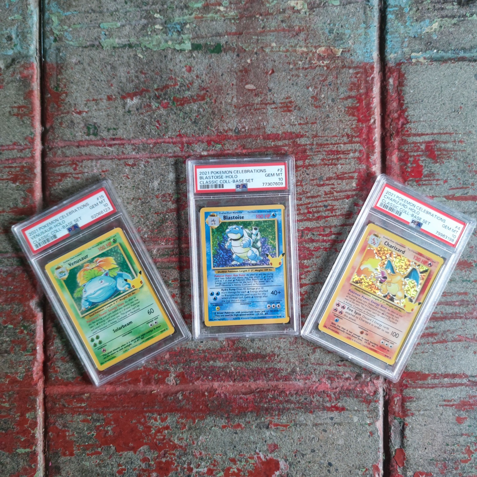 Pokemon Card - Charizard Blastoise Venusaur - PSA 10 - 25th Celebrations - ENG