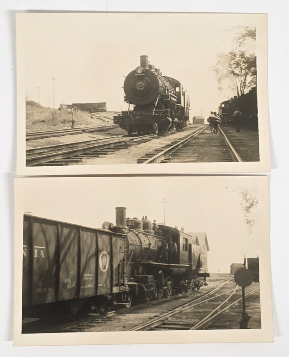 C. 1940s Lake Champlain and Moriah Railroad Steam Locomotive Photo Lot of 2
