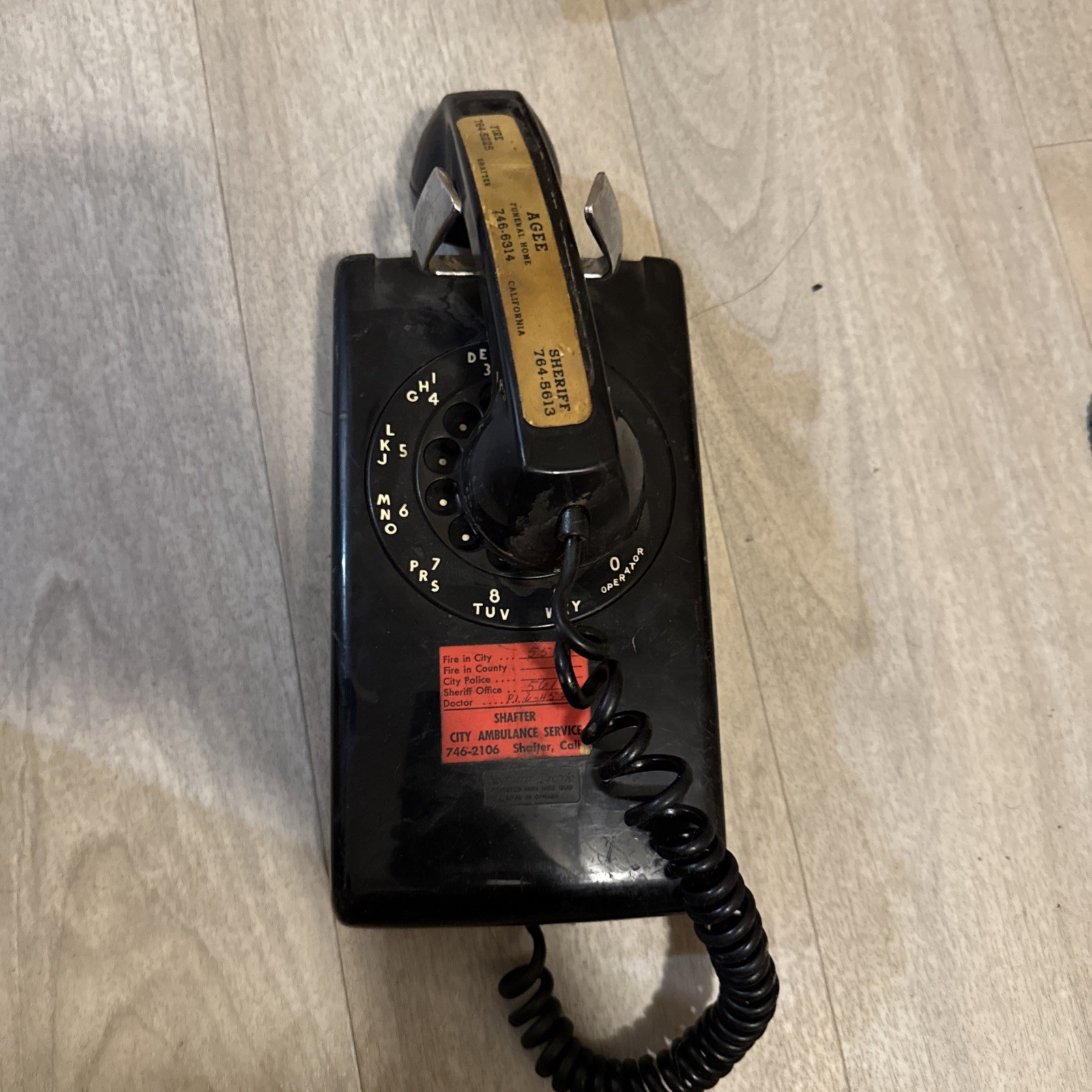 Vintage Rotary Telephone Wall Hanging Black Phone - Bell System