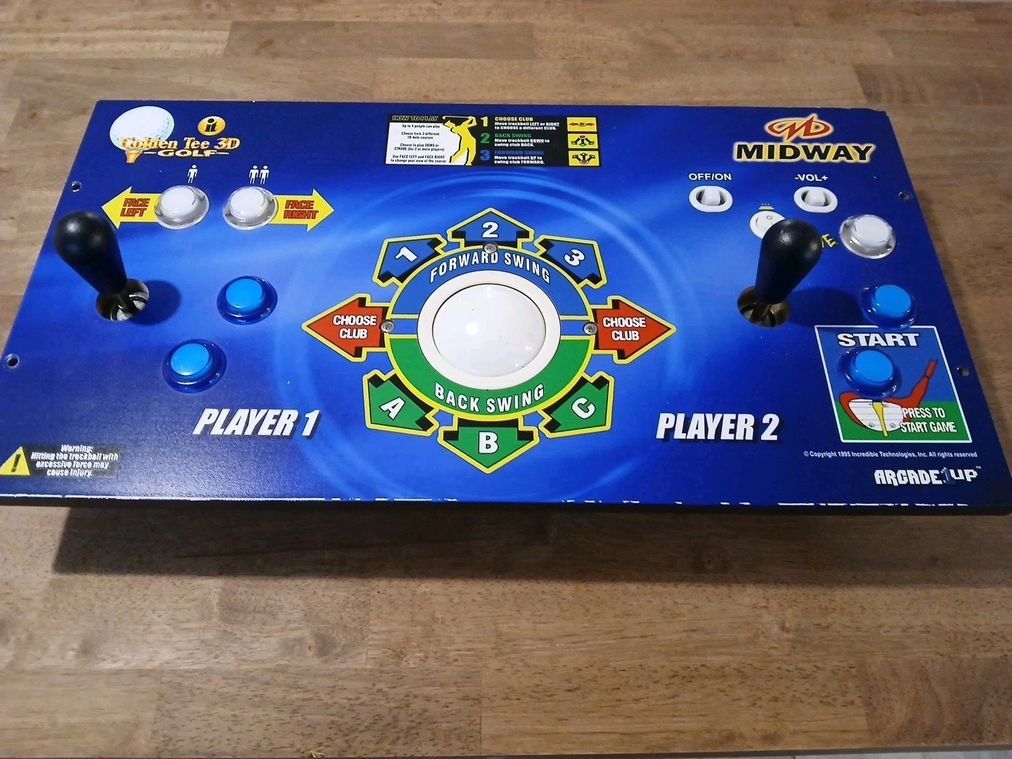Arcade1UP Golden Tee 3D Deluxe Control Panel Arcade Part Only