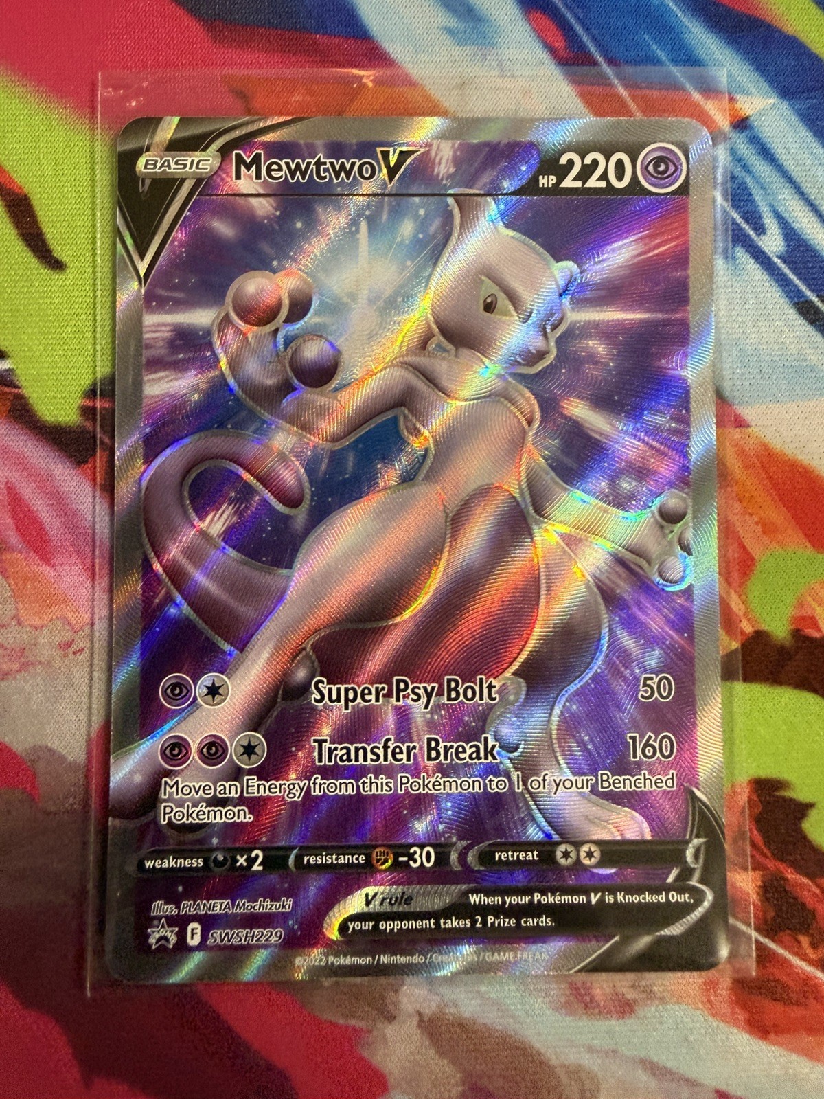Pokemon TCG Mewtwo V SWSH229 Sword & Shield Full Art Holo Promo 