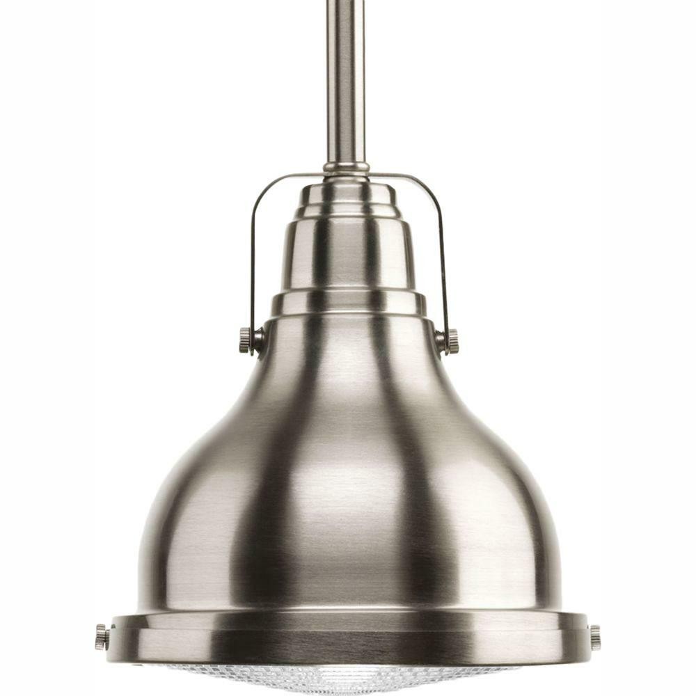 Progress Lighting Fresnel Lens Brushed Nickel Integrated LED Mini Pendant