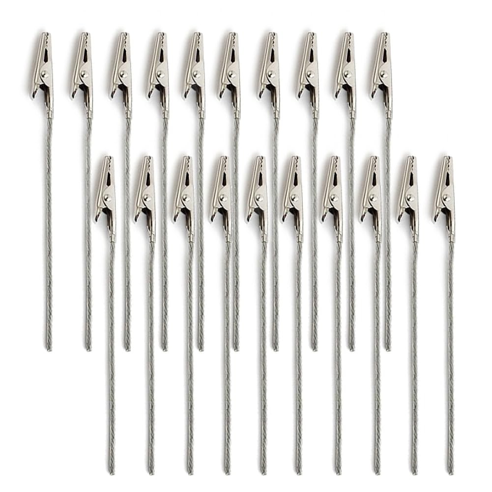 20 Pack Metal Wire Alligator Clamp, 4'' Long-Tailed Alligator Iron Clip, Stan...