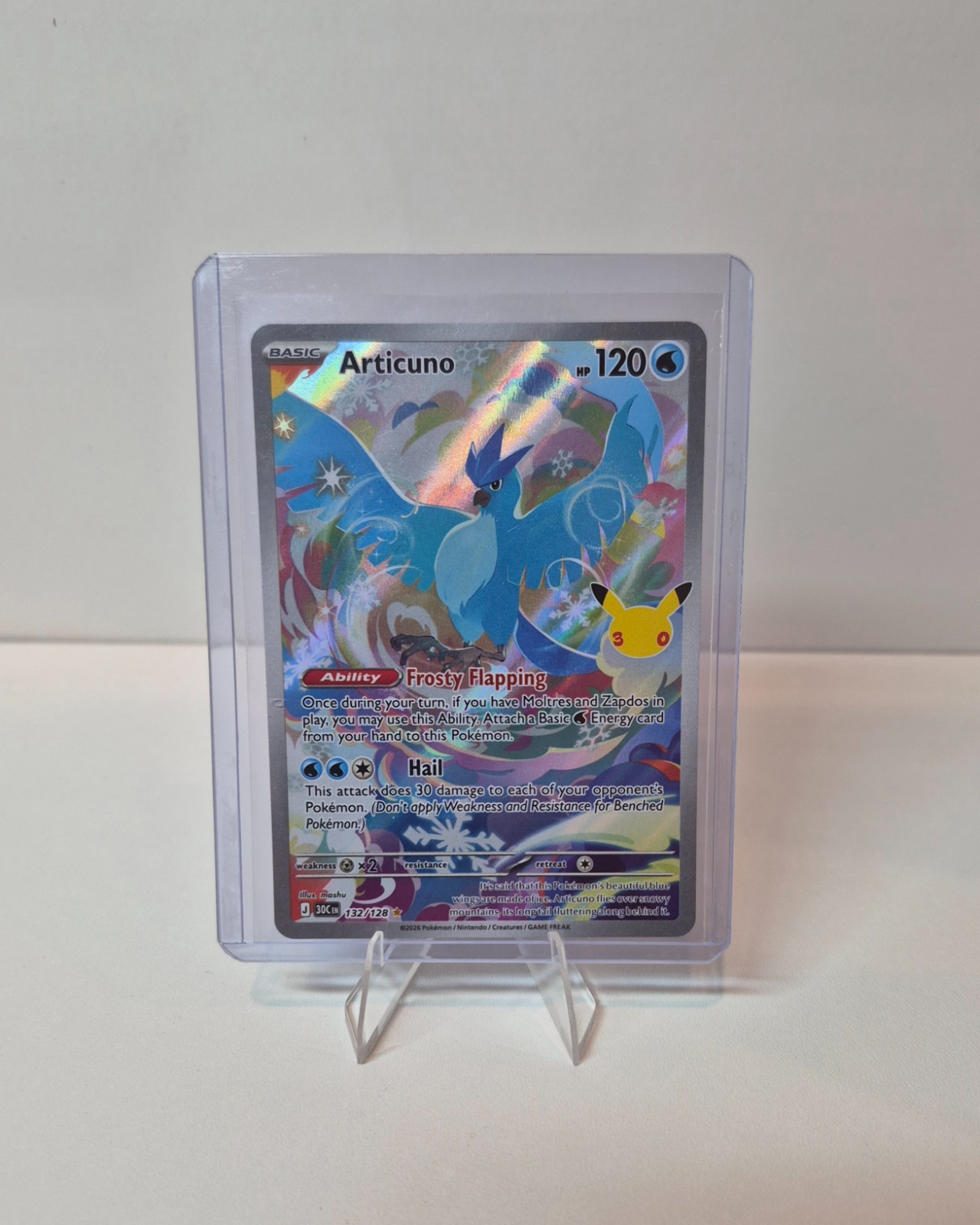 Pokemon 30th Anniversary Articuno 132/128 Illustration Rare Holo English NM