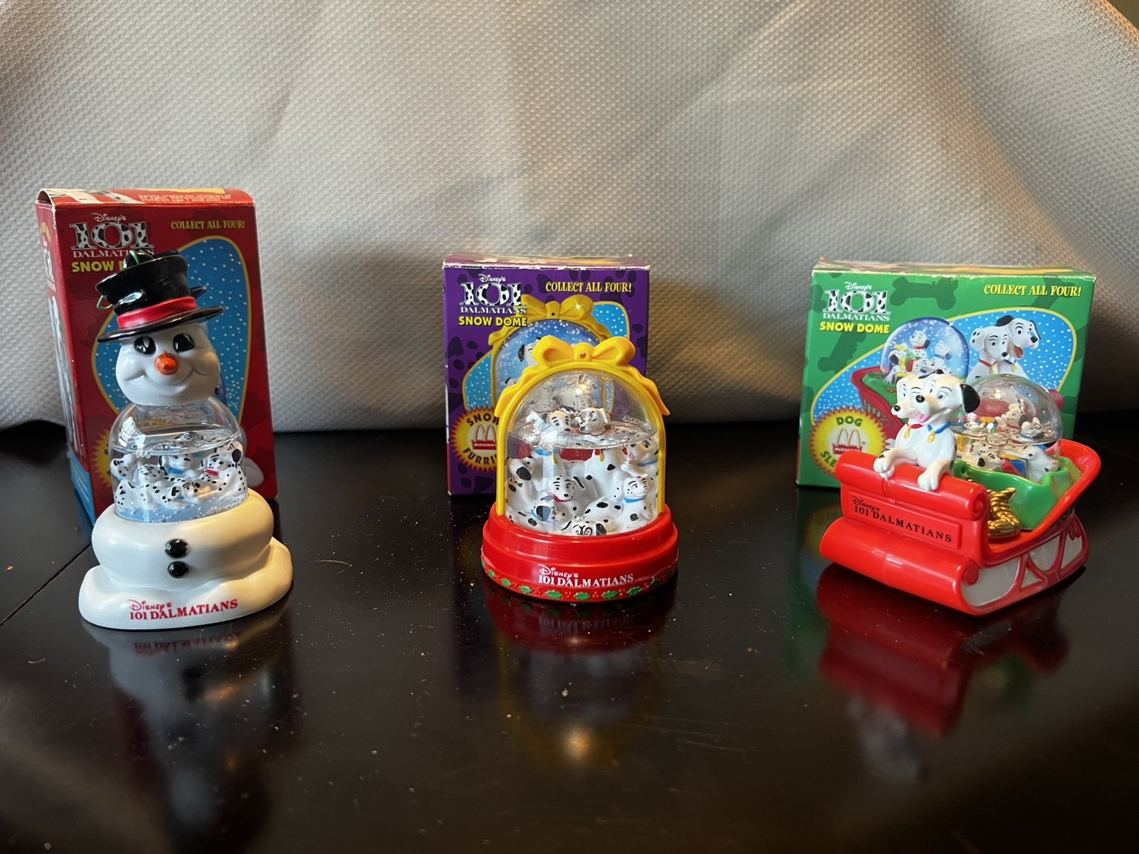 Vintage 1996 McDonald’s Disney 101 Dalmatians Snow Globe Lot of 3