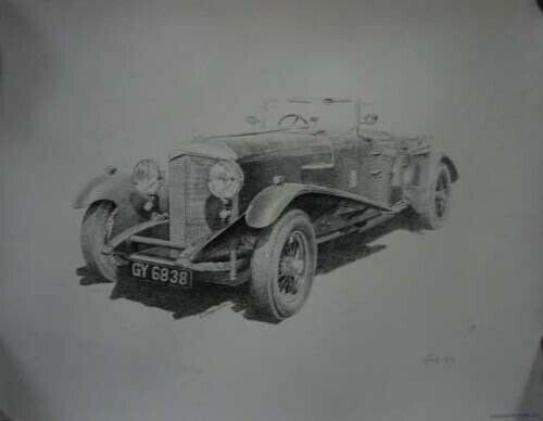 Print Bentley 1983 by N. Rotondo 1930 8 L Bentley