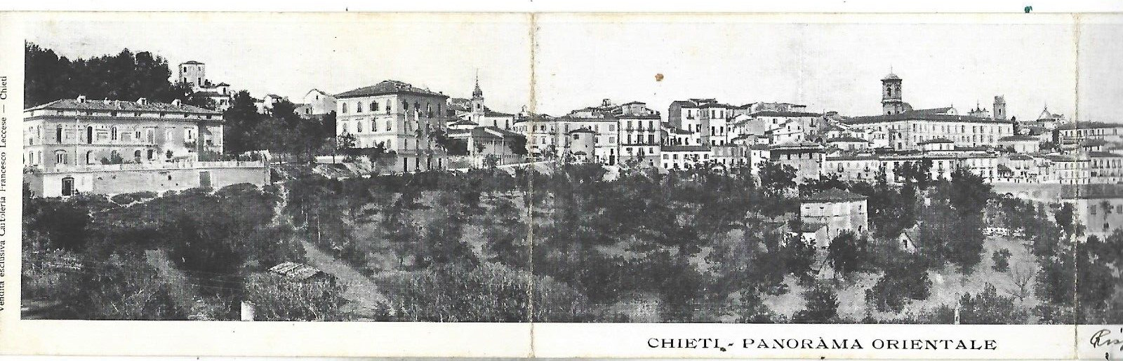 1900 CHIETI ORIENTAL PANORAMA TRIPLE POSTCARD