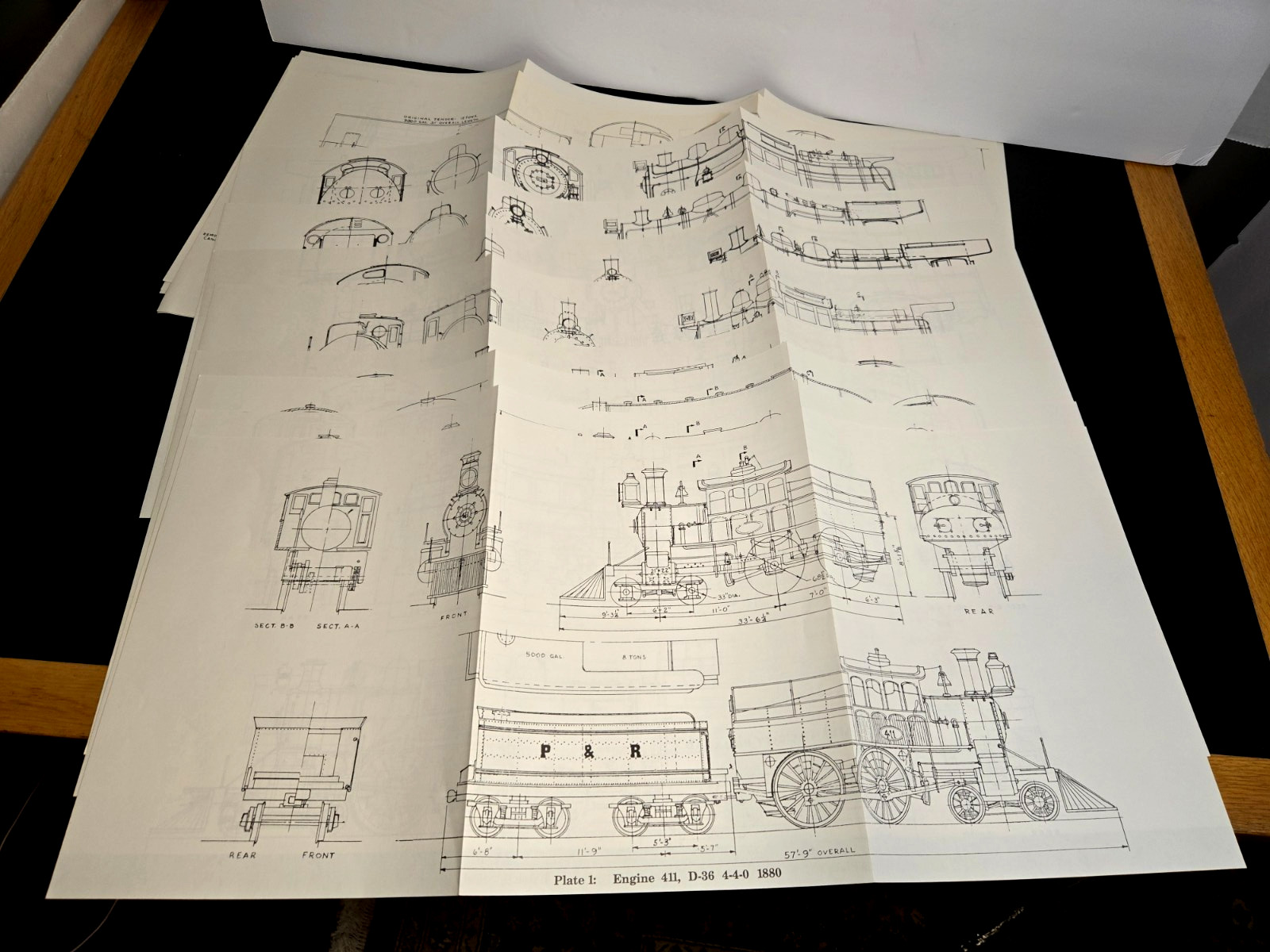 Philadelphia & Reading Railroad Locomotive Diagram lot of 30 plates Crusader