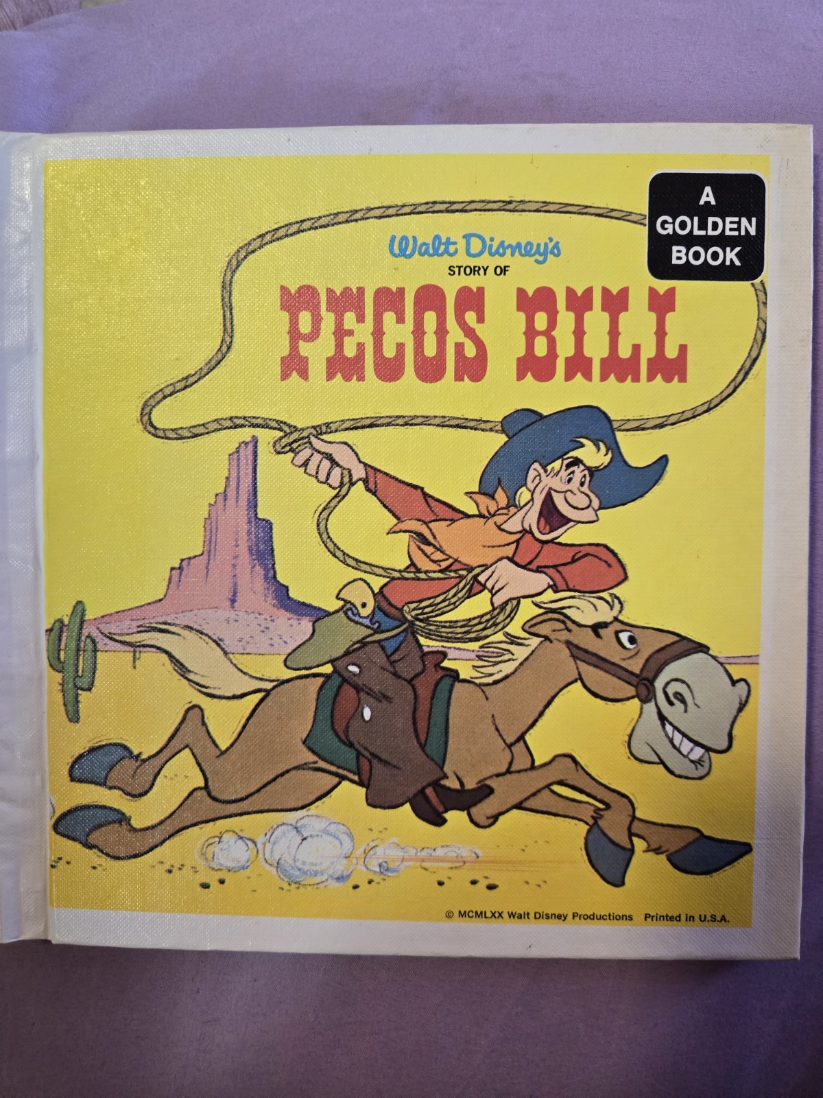 Vintage 1970’s Walt Disney Book Pecos Bill Story #350 The Golden Book 