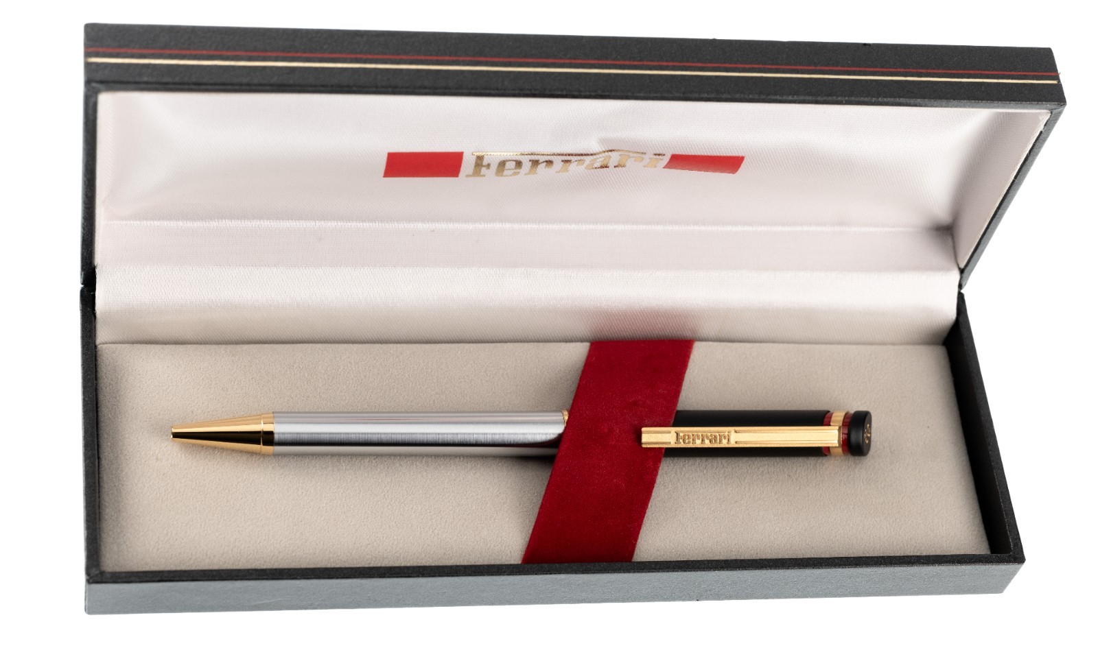 VTG 1980s Enzo Ferrari Formula Cartier Twist-Action Pen Matte Black Steel Boxed