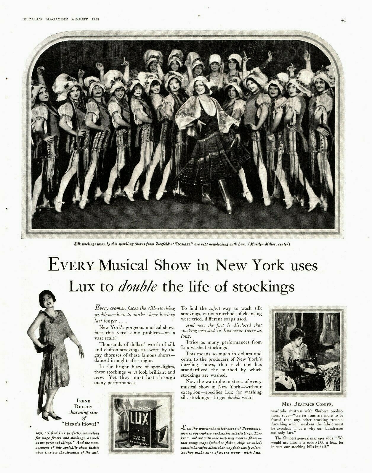 1928 Lux Soap Vintage Print Ad Every Musical In New York Ziegfeld's Rosalie