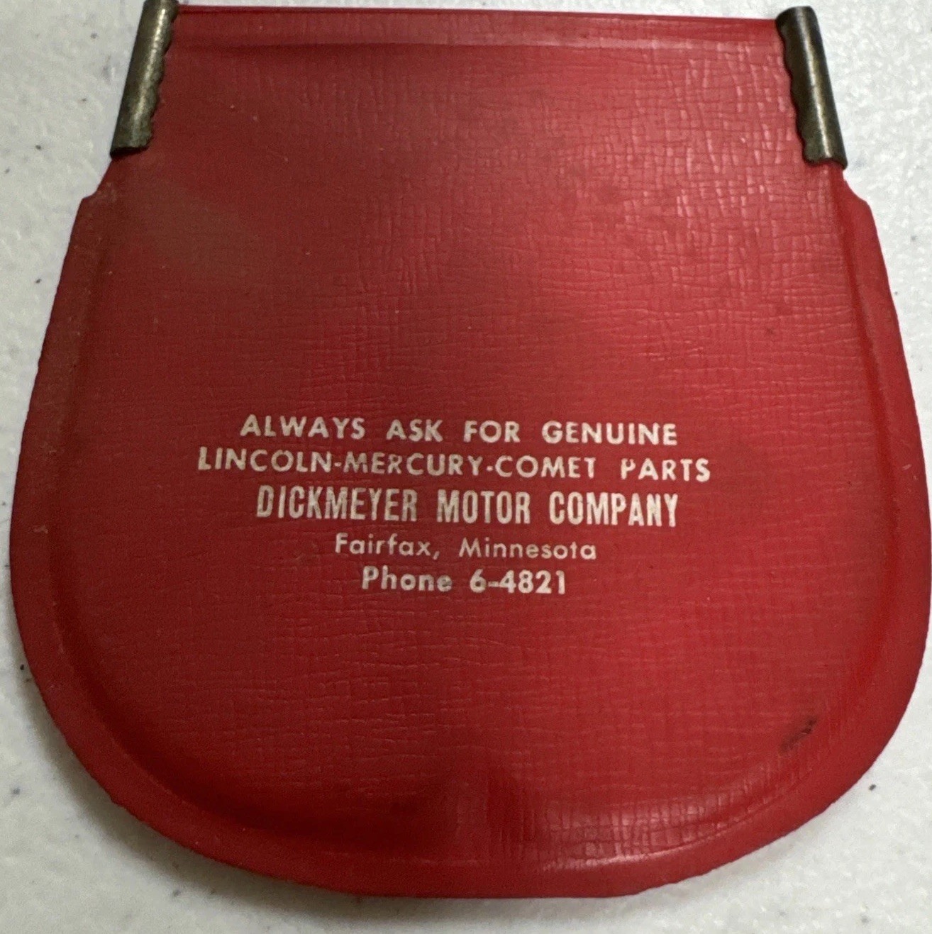 VTG Dickmeyer Motor Co Fairfax MN Lincoln Mercury Comet Squeeze Vinyl Coin Purse