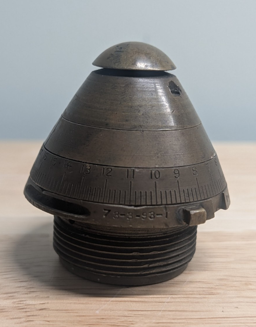 Antique WW1 British Brass Artillery Shell Nose Cone-Model 1907 M-Paperweight