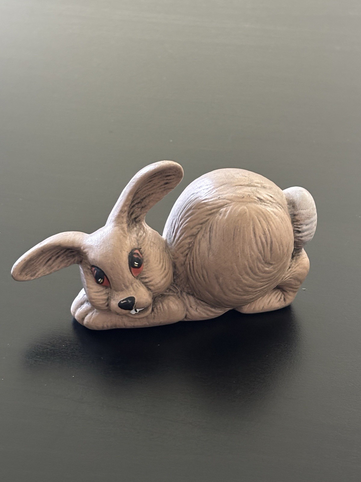 Vintage Ceramic Bunny Figure Laying Cute Whimsical Spring Easter 2” X 4”