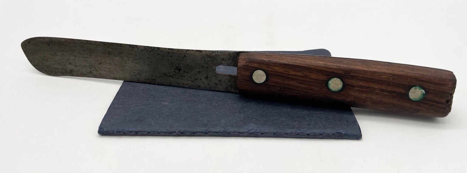 Vintage Handmade Fixed Blade Knife Wood Handle Farmhouse Primitive Utility Knife