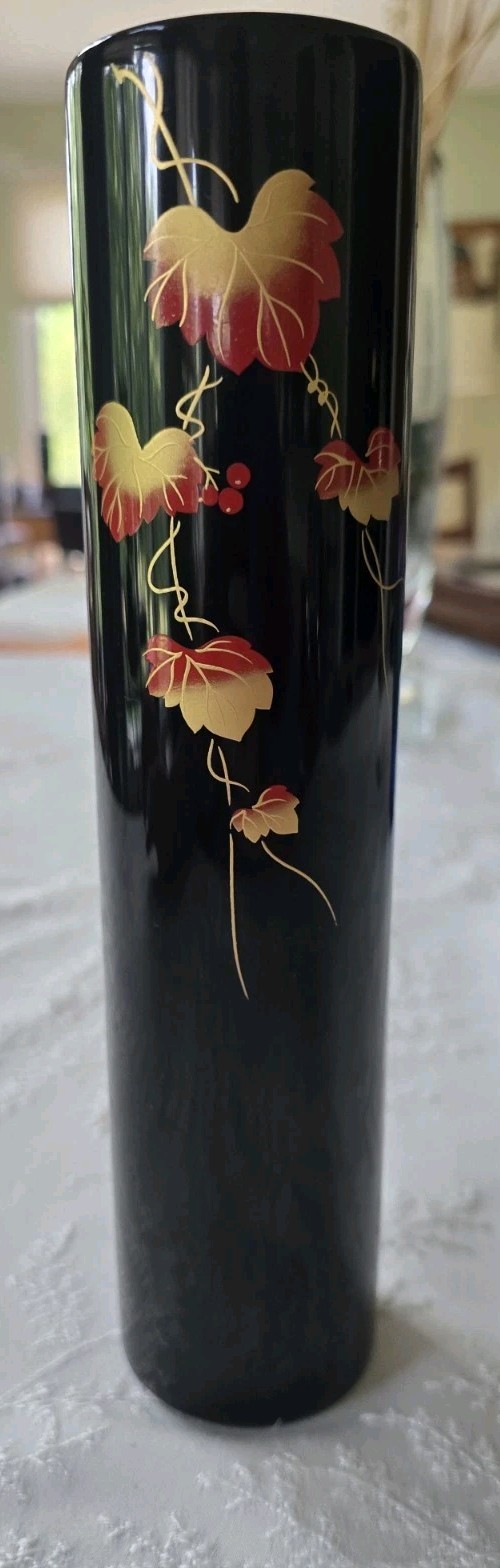 Midcentury Laquerware Wajima Nuri Ikebana Vase 