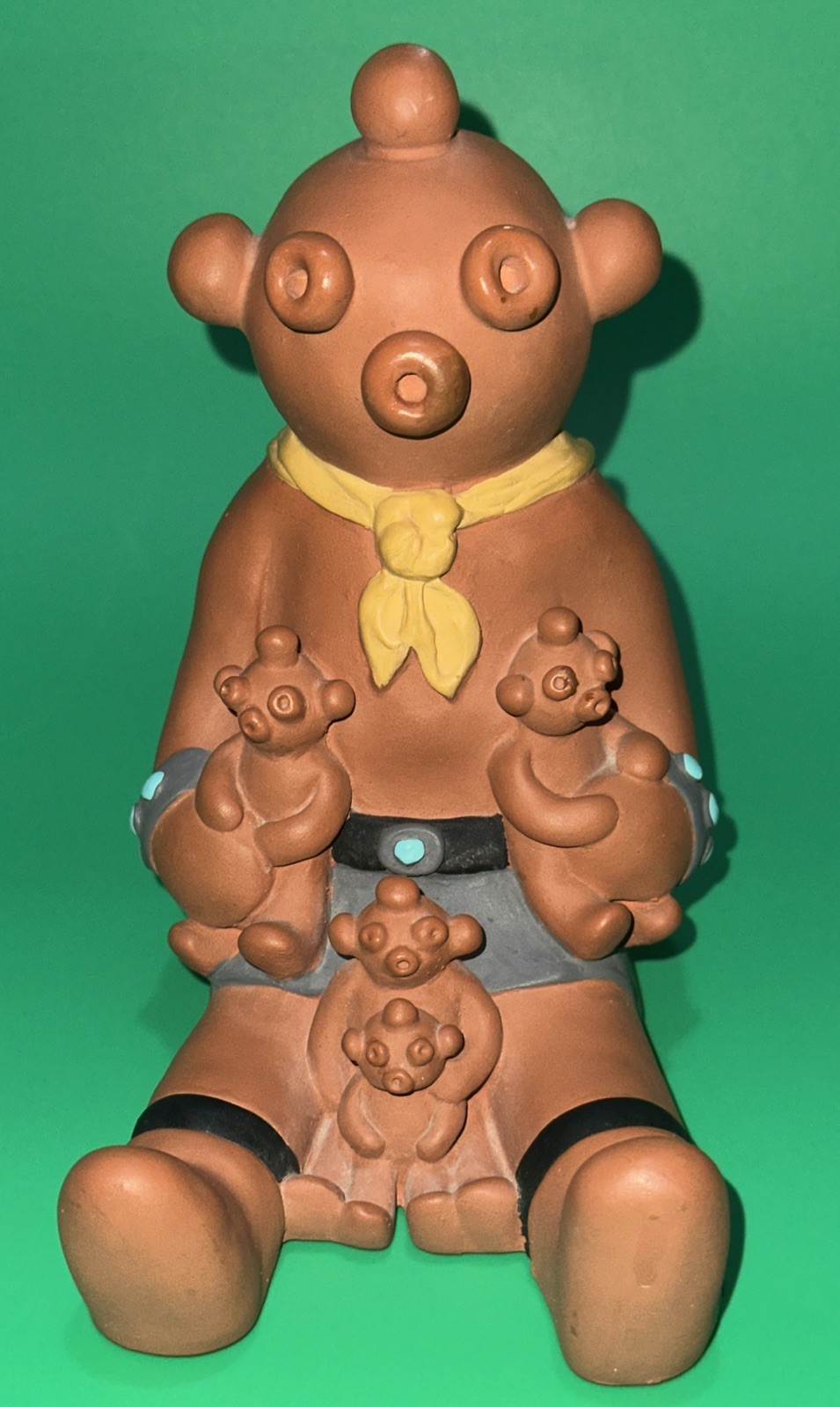 Vintage 1987 Cleo Teissedre Mudhead Storyteller Pottery Sculpture Figurine 6.5\