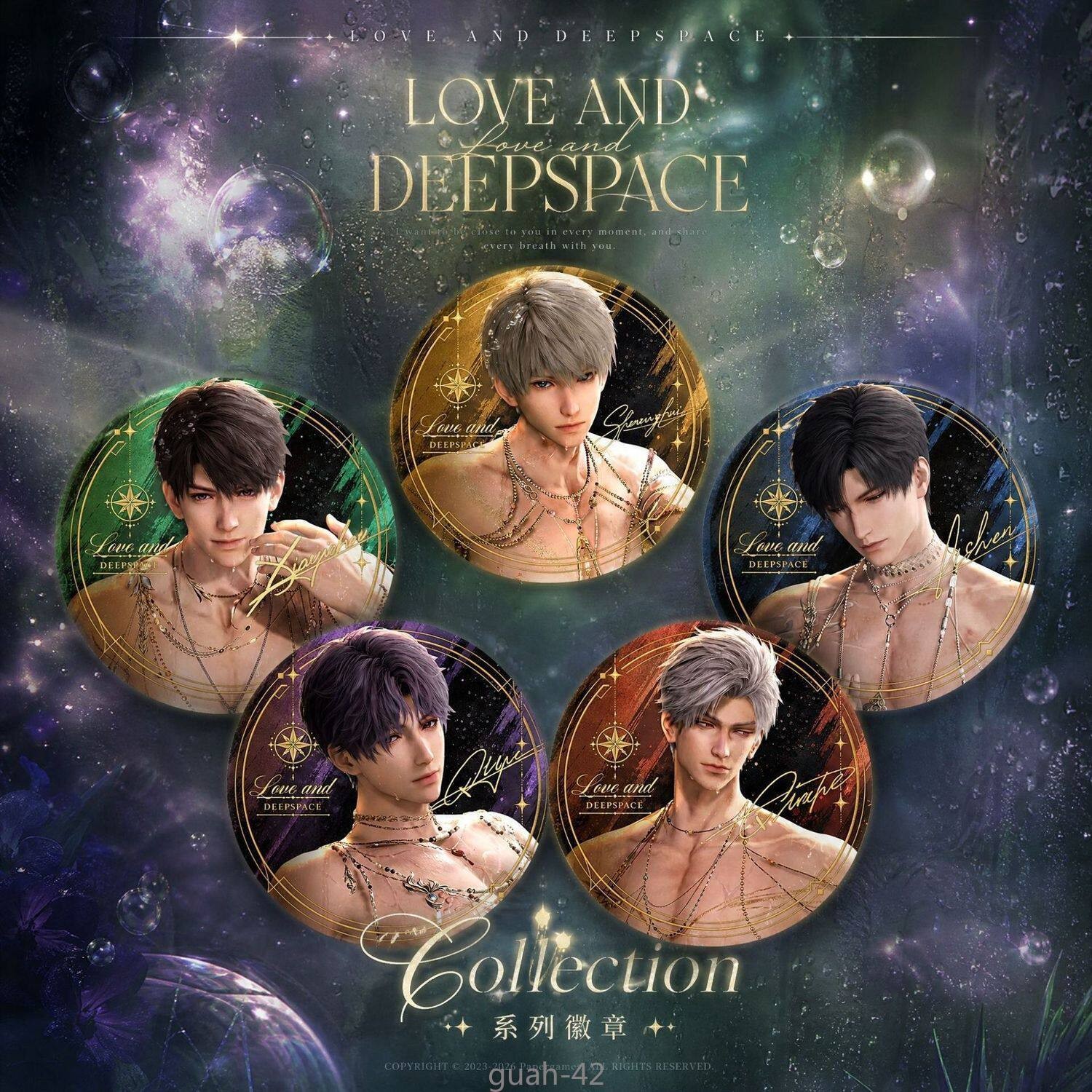 5PCS/SET Love And Deepspace Rafayel Xavier Sylus Caleb Anime 75mm Round Badge