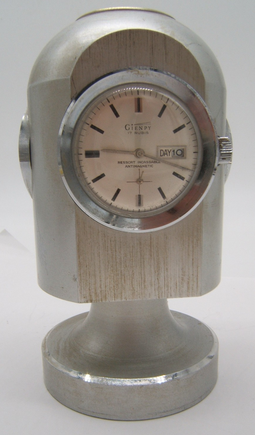 VTG RARE SWISS GIENPY WEATHER STATION CLOCK REVOLVES CLOCK THERMOMETER HYDROMETE