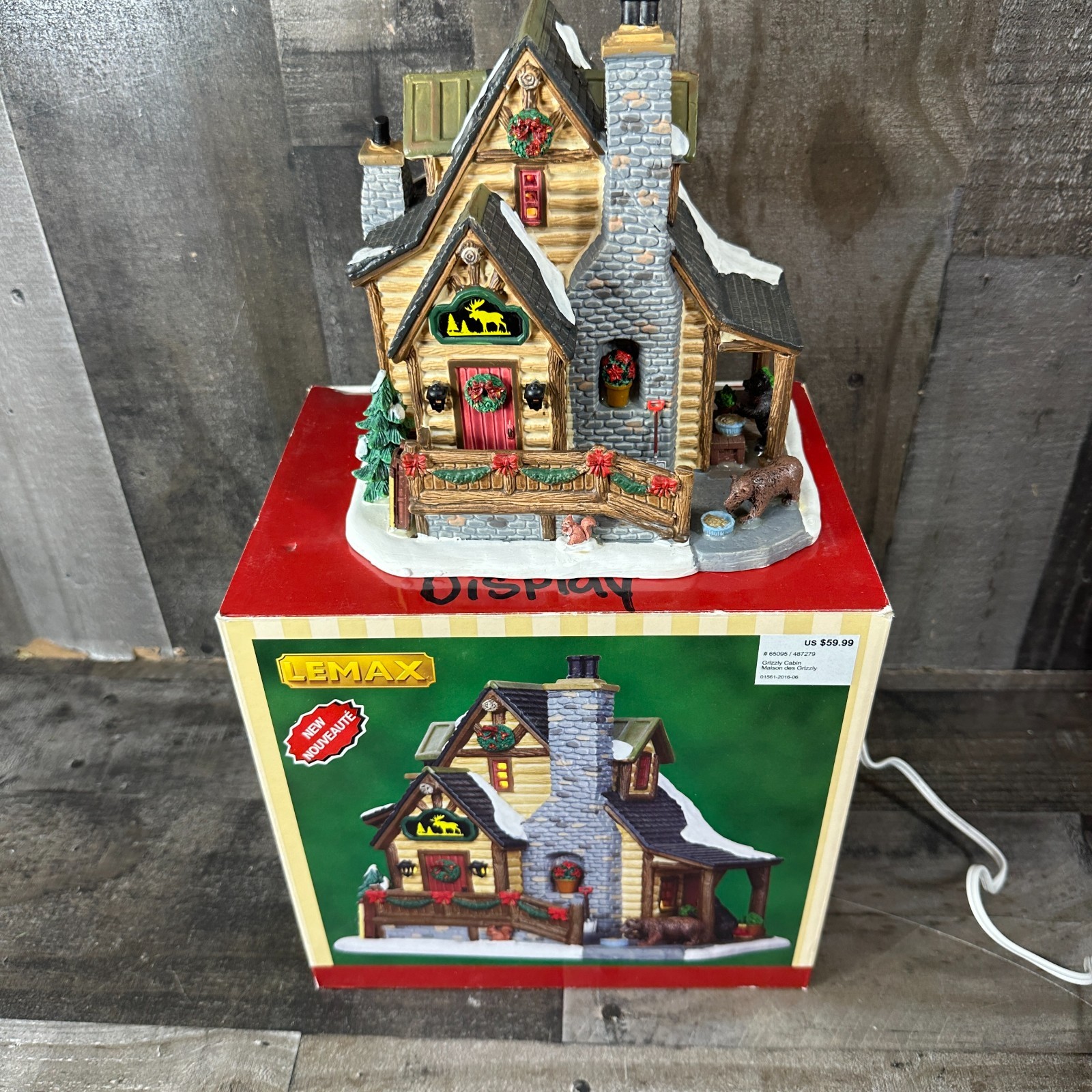 Lemax Winter Christmas 2016 Grizzly Cabin #65095 Used -