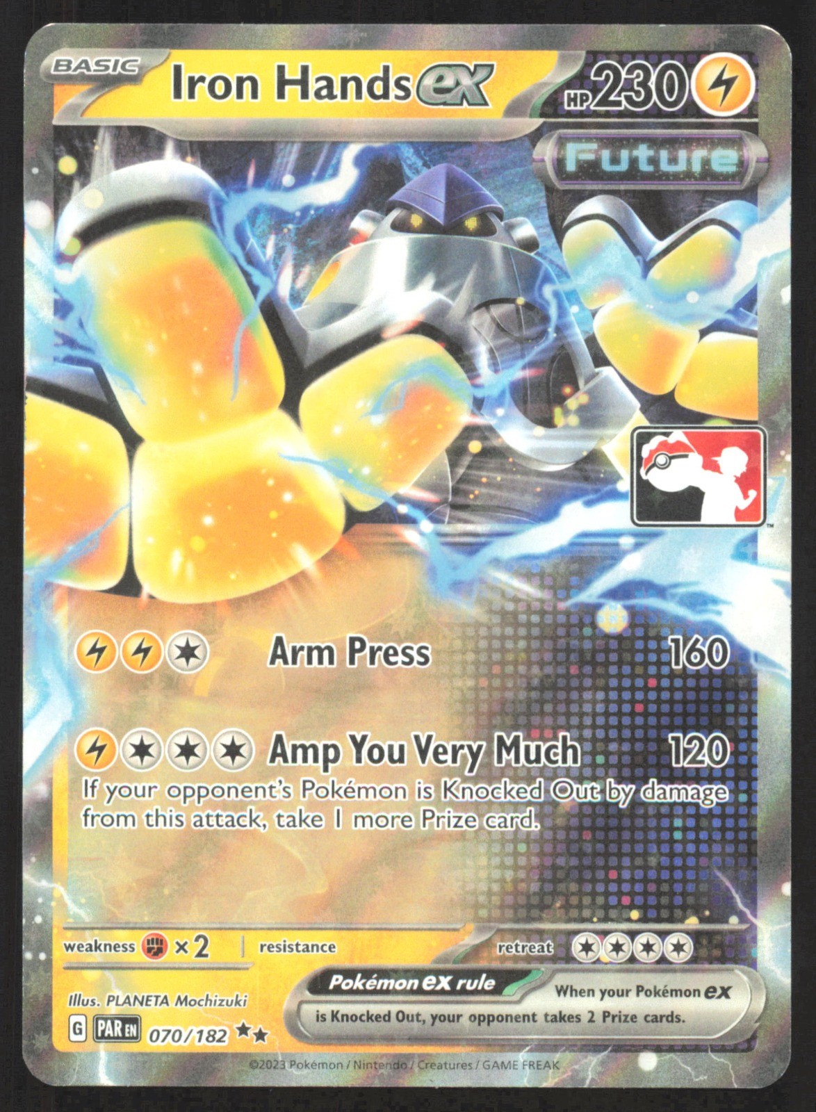 Iron Hands ex Holo Double Rare SV04: Paradox Rift 070/182 NM PLANETA Mochizuki