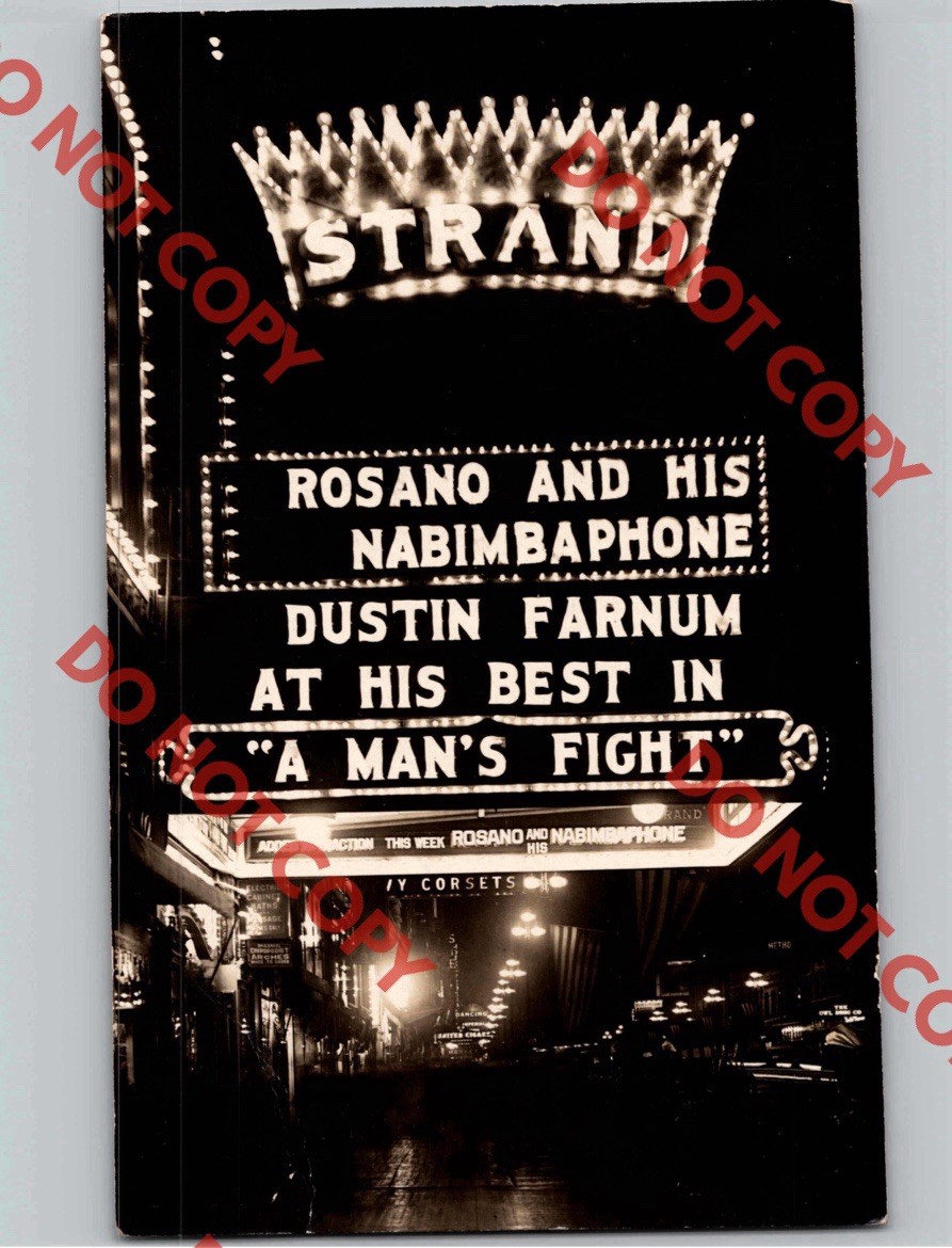 WOW c1919 Night View Strand Movie Theatre SAN FRANCISCO California CA SF RPPC