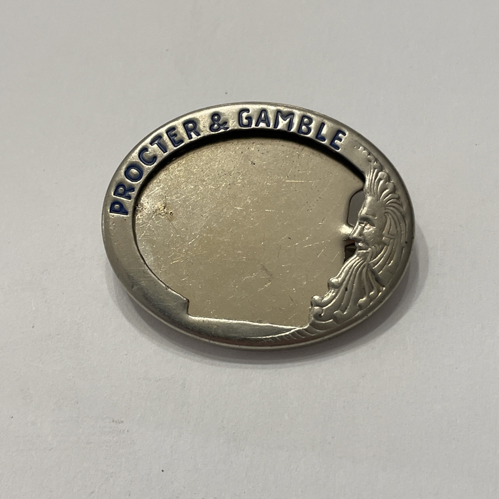 PROCTER & GAMBLE Co. Employee Security Badge Pin Advertising Man in the Moon NOS