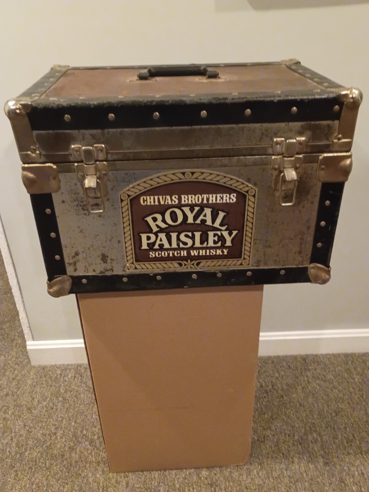 Rare Vintage Chivas Brothers Royal Paisley Scotch Whiskey Locker Promo Display