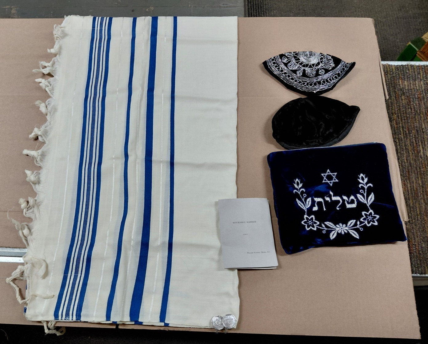 Vintage Traditional Jewish Tallit Velvet Bag  Sacred Prayer Shawl Israel