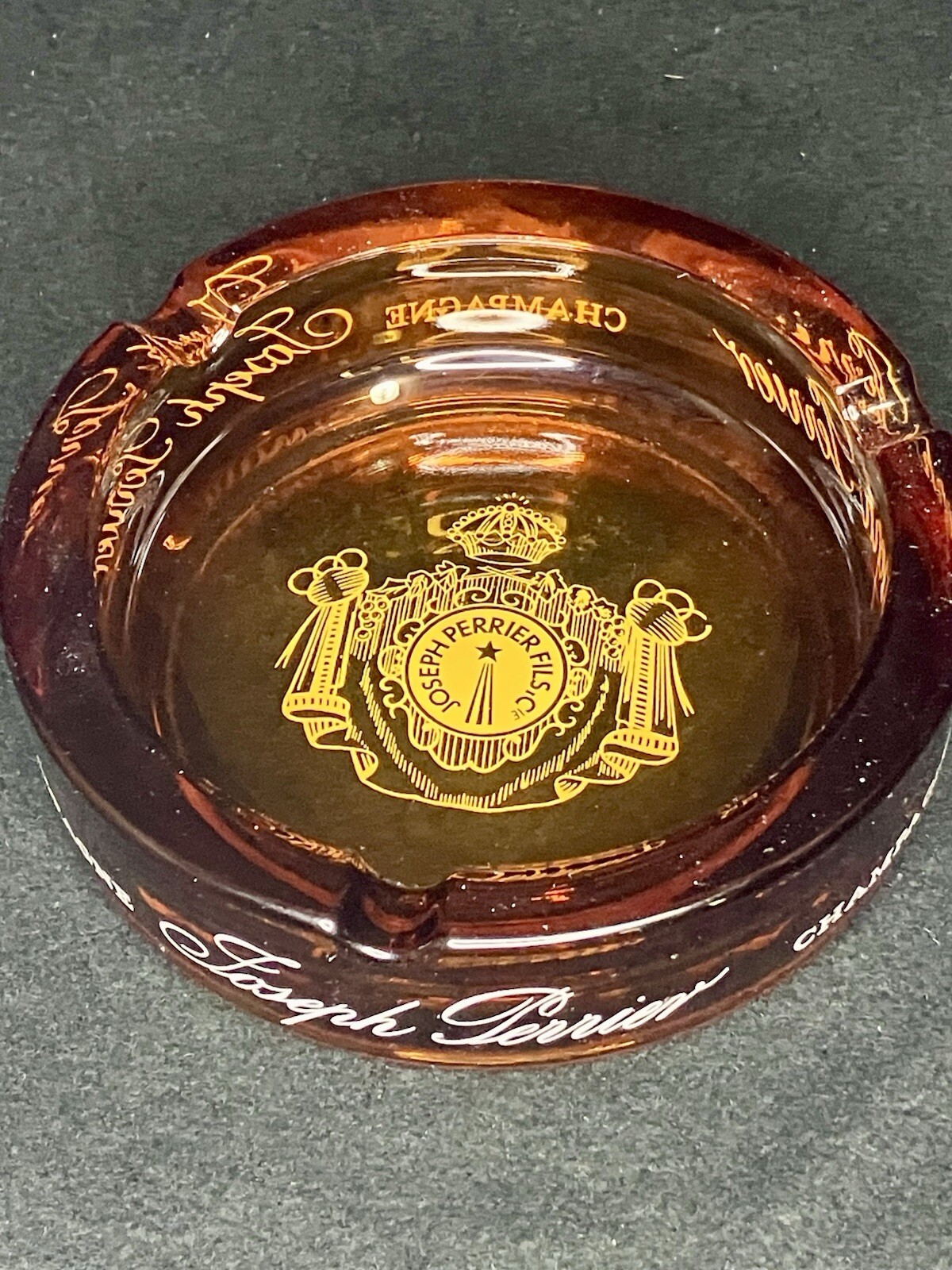 Vintage Heavy Joseph Perrier Champagne Cigar Ashtray 