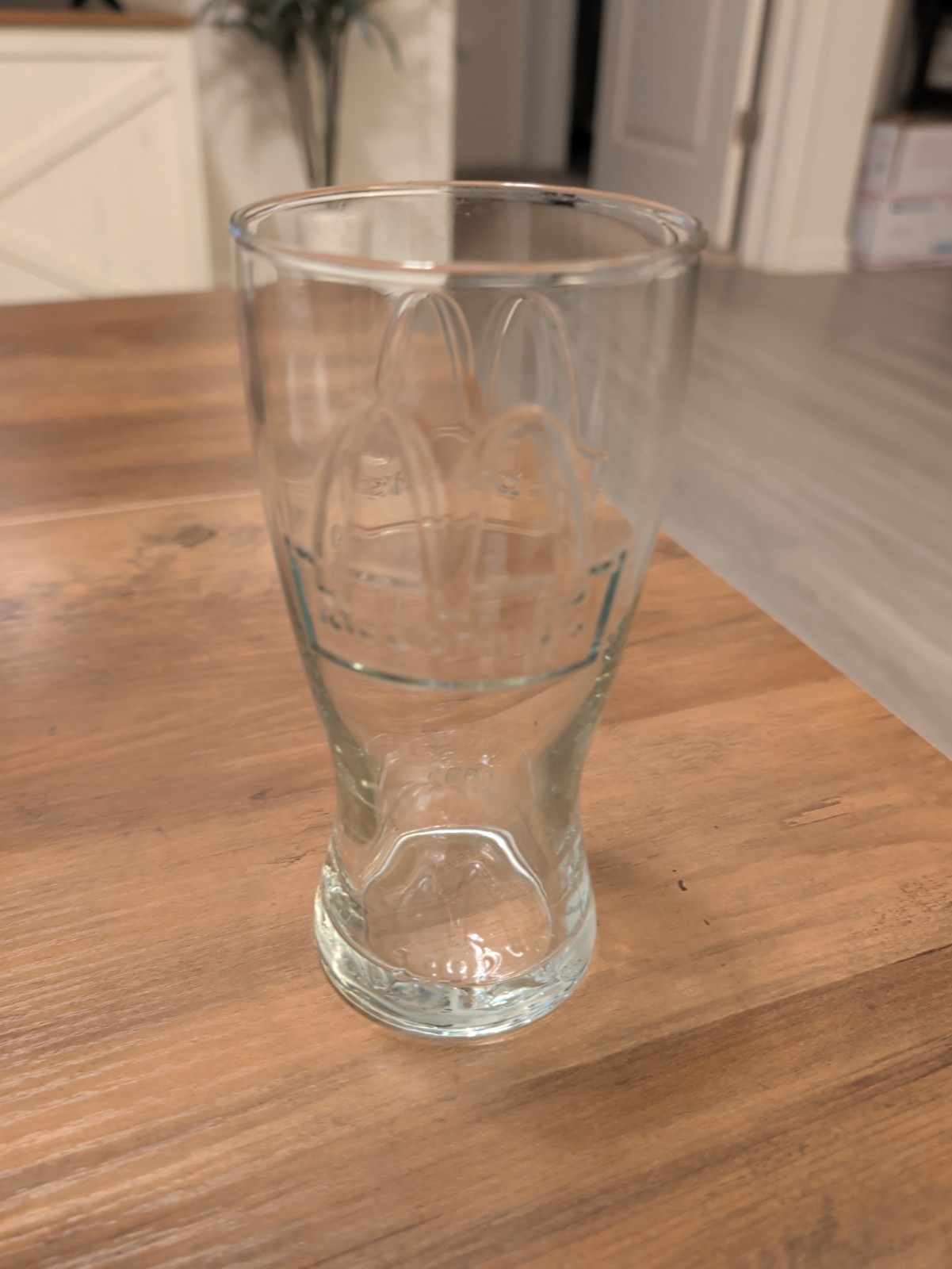 Vintage 1992 McDonald\'s Clear Embossed Glass Cup Golden Arches Logo 7\