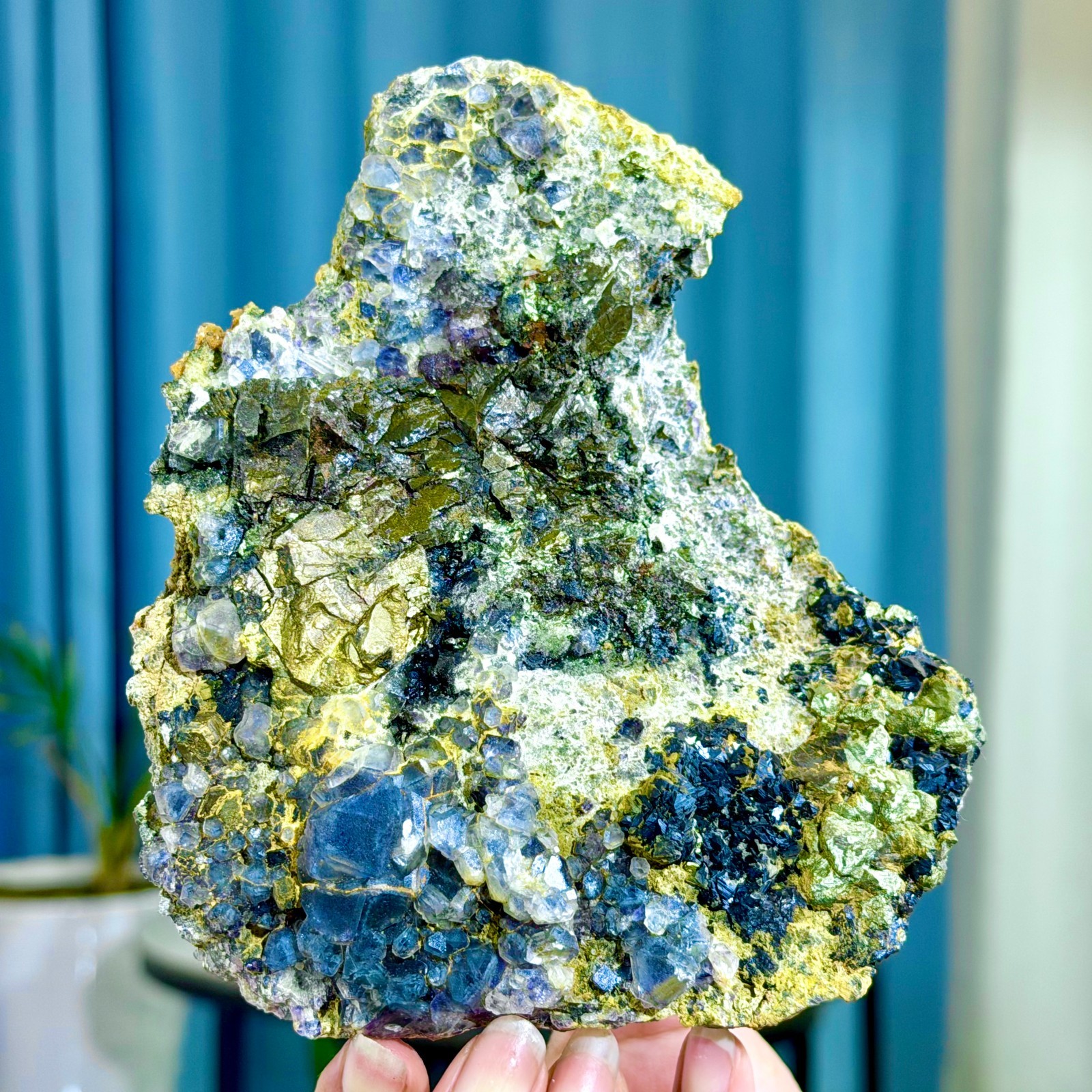 2.36LB Rare Transparent Purple Cubic Fluorite Mineral Crystal Sample/Yaogangxian