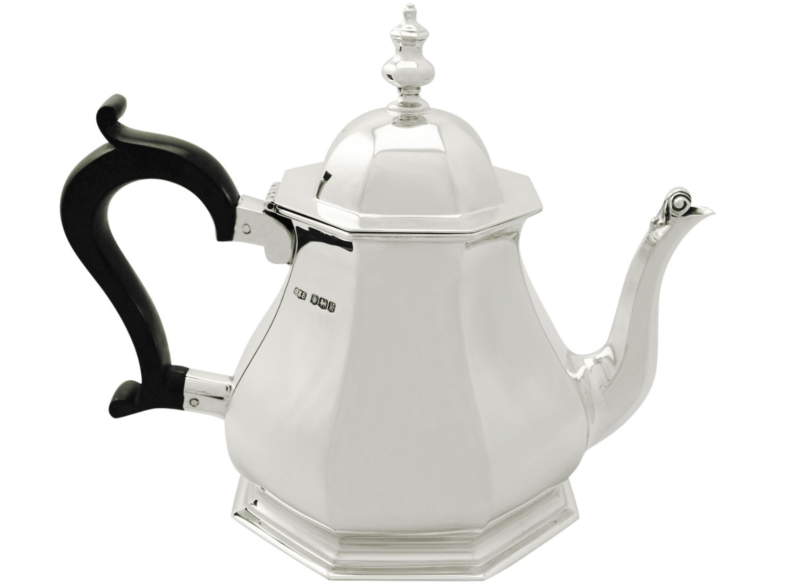 Antique Sterling Silver Queen Anne Style Teapot