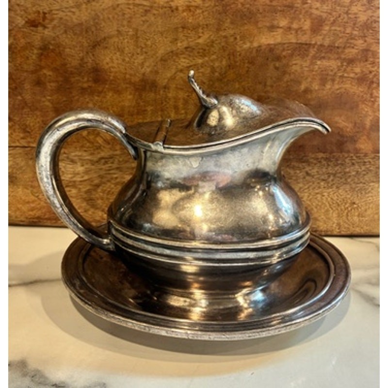 Vintage Reed & Barton Grace Line Silver Soldered Covered Creamer Pitcher