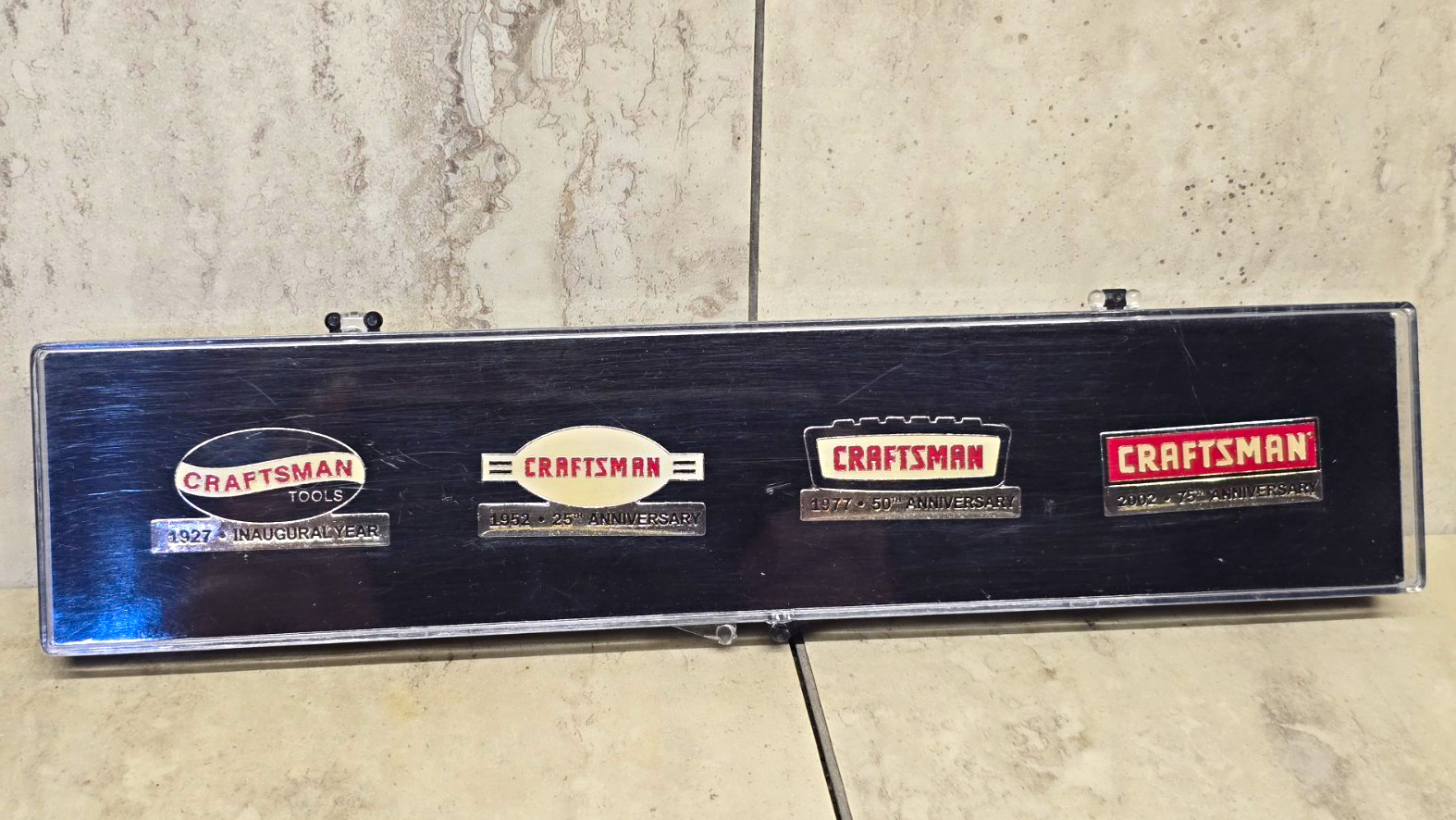 Sears Craftsman Tools 75th Anniversary Lapel Pin Set 1927-2002 Case Collectible