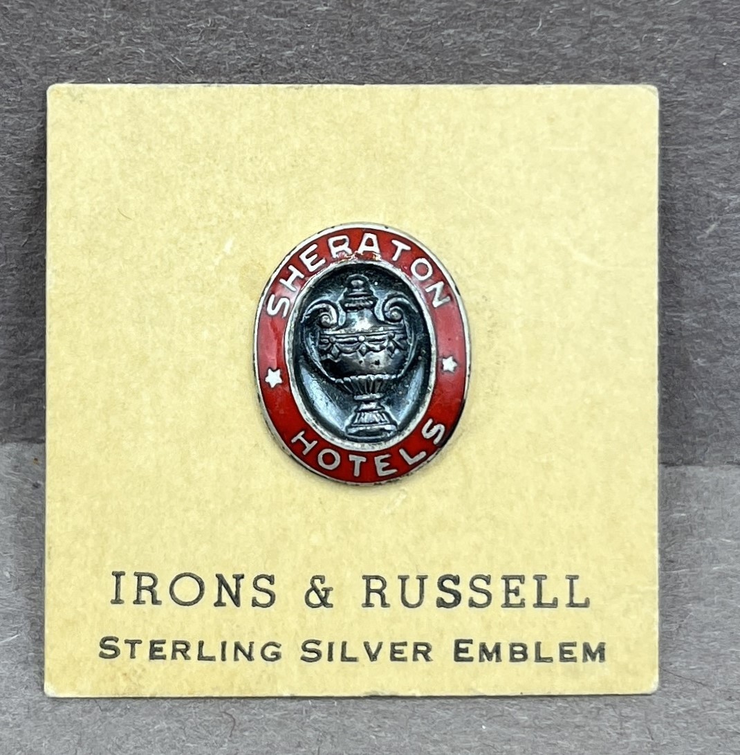 Sheraton Hotels Sterling Sivler & Enamel Employee Pin 1/2\