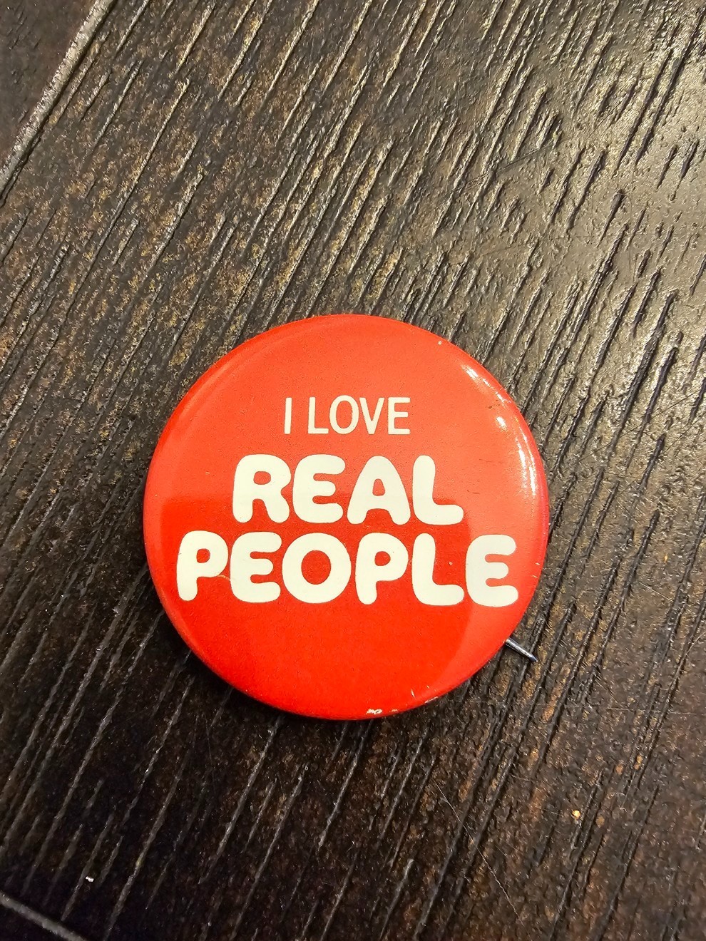 Vintage I Love Real People Pin Button From the 1980 TV show BX1