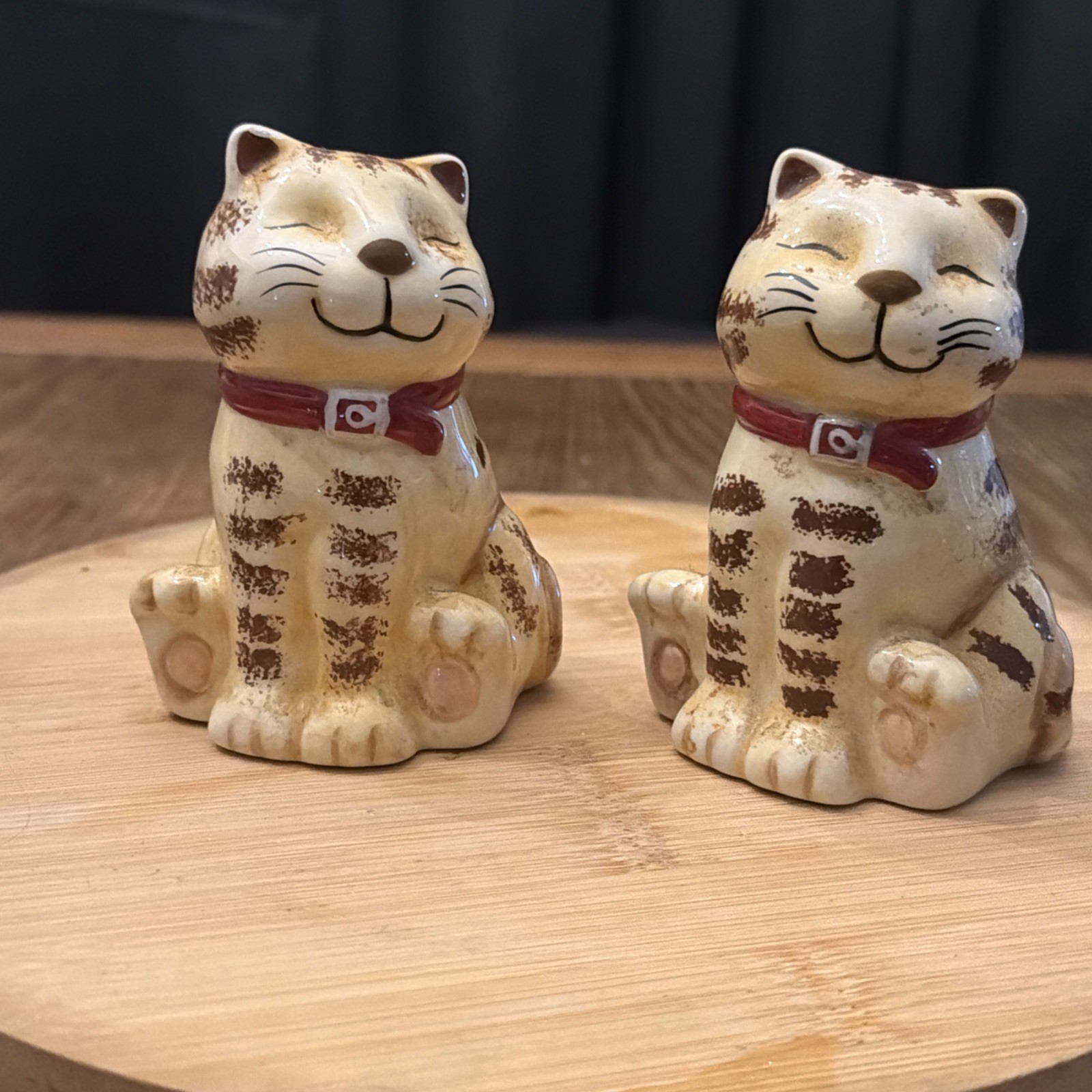 GKAO Vintage  Cat Salt & Pepper Shakers. Tan Tabby 5 Inches. Never Used