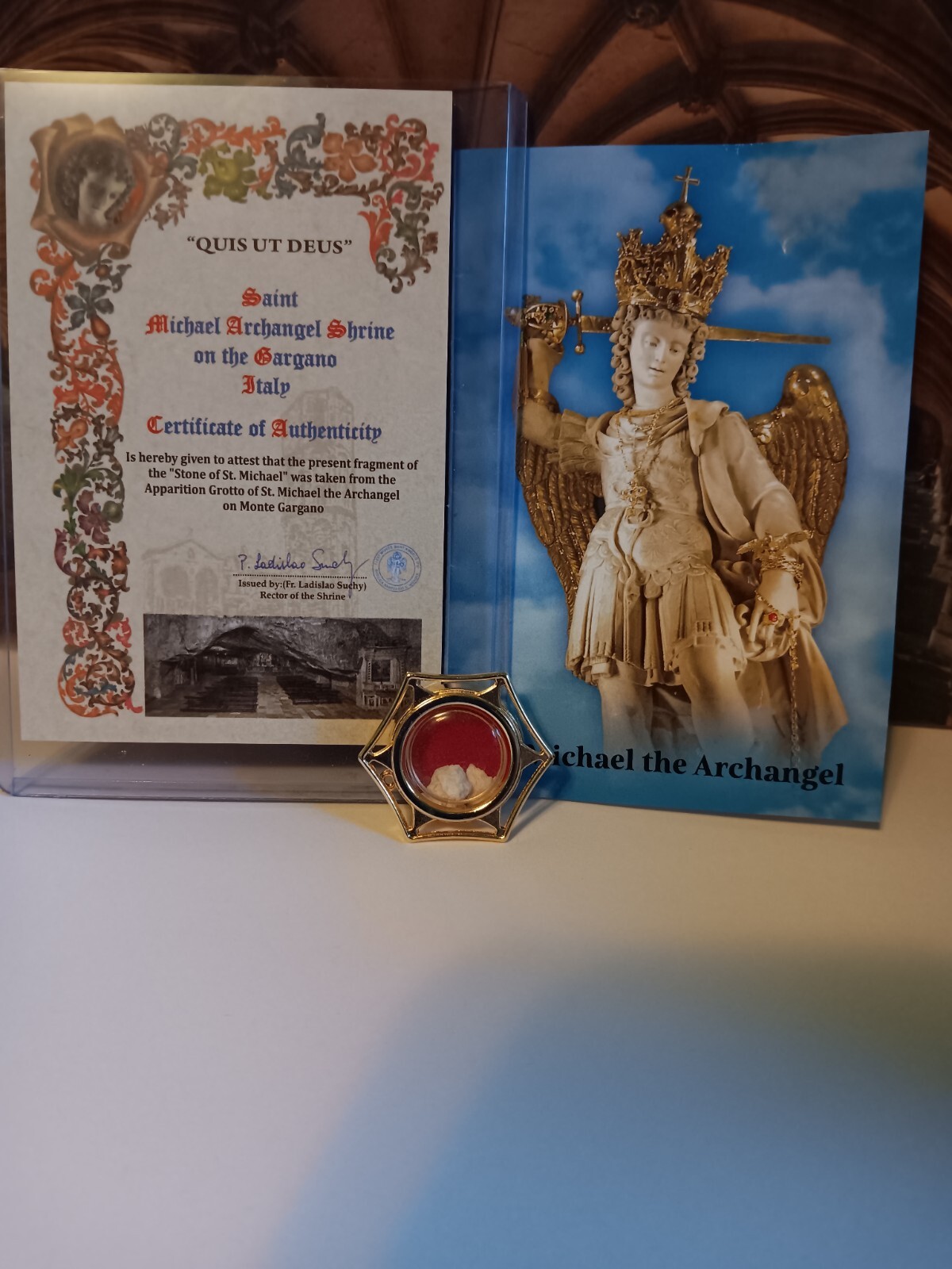 Relic - St. Michael Archangel Stone (Cave Shrine) w/certificate of authenticity