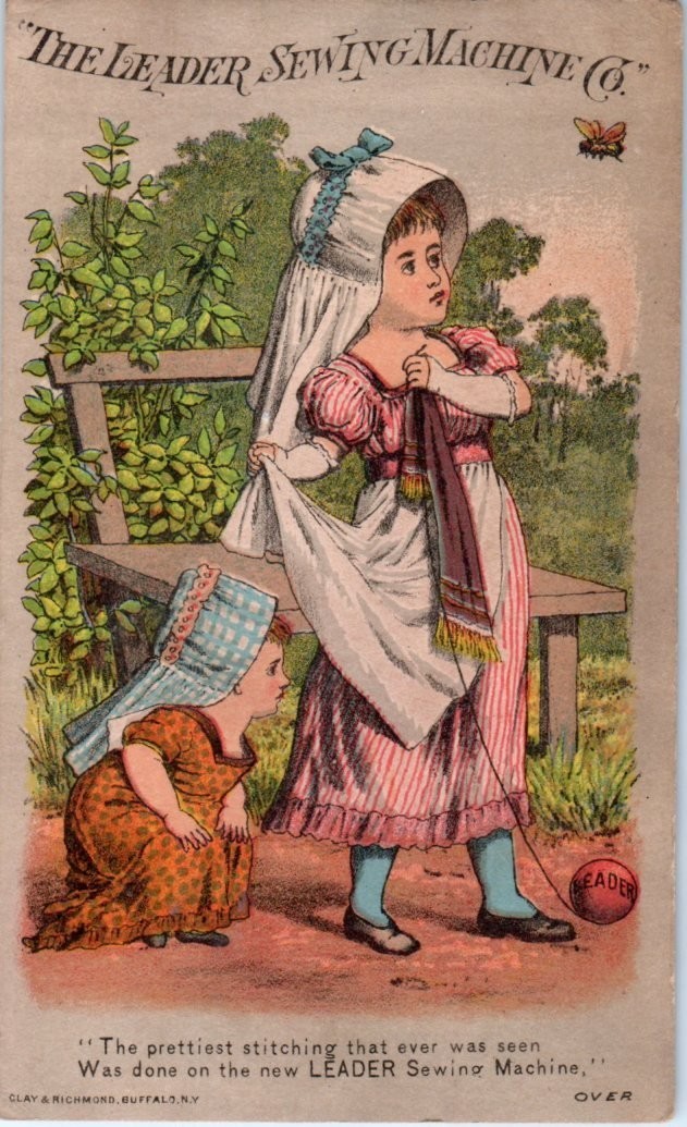 Victorian Trade Cards 1870's The Leader Sewing Machie Co.
